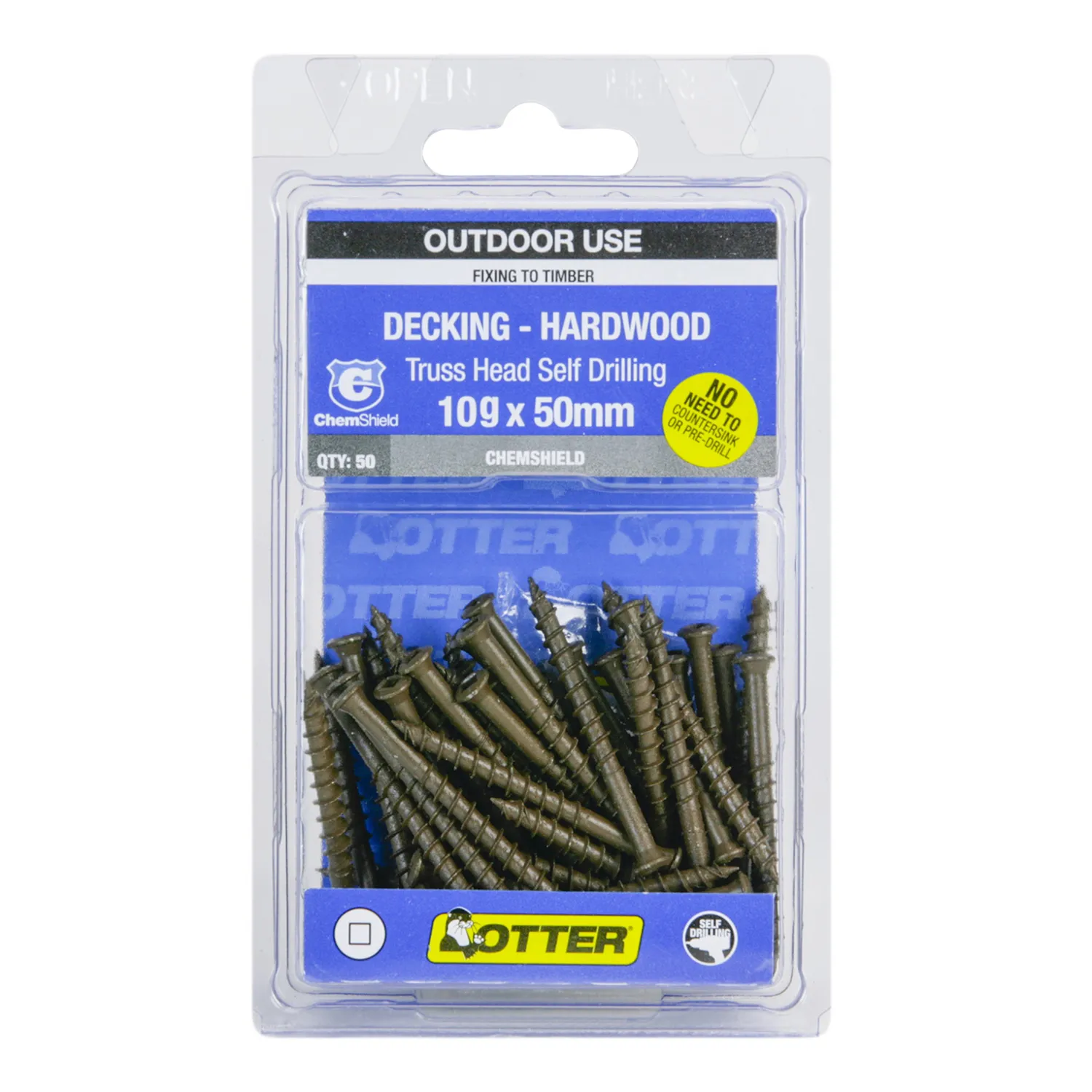 DXTM10502_01_01_0829e9fda61fa305f30b171a02f09ce8a902903b_DXTM10502_0 Otter® Hardwood Decking Screws Self Drilling Truss Head Square Drive ChemShield™