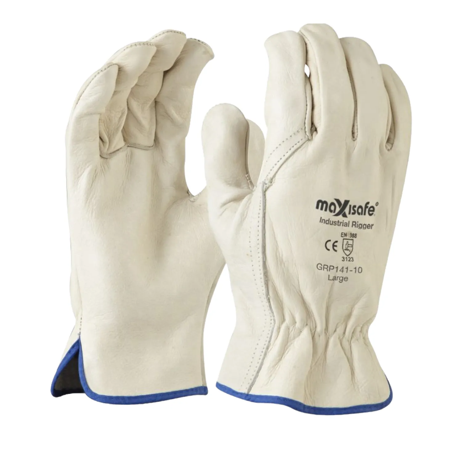 Maxisafe® Premium Leather Rigger Gloves Beige