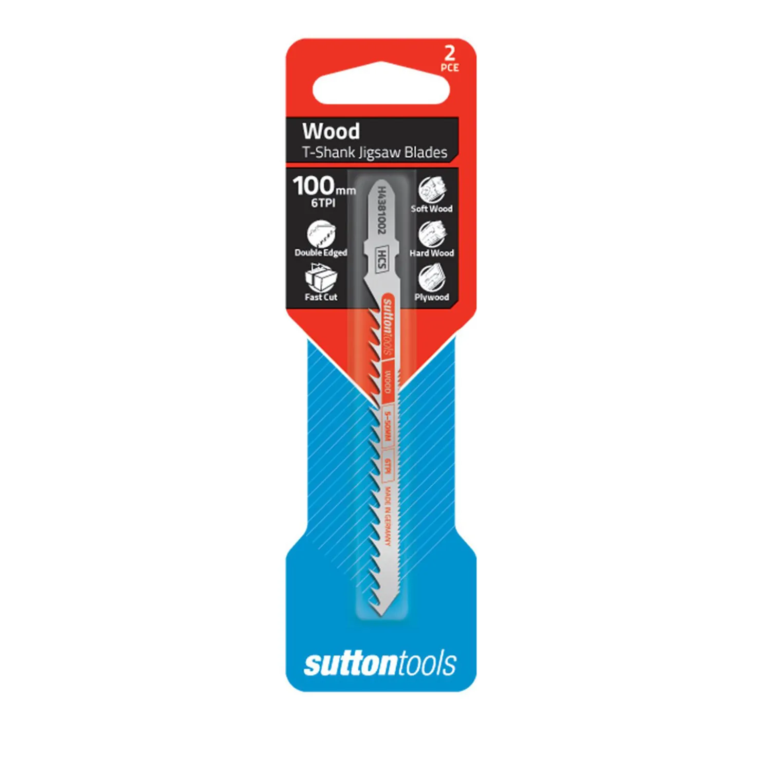 Sutton Tools H438 T Shank Wood Jigsaw Blade