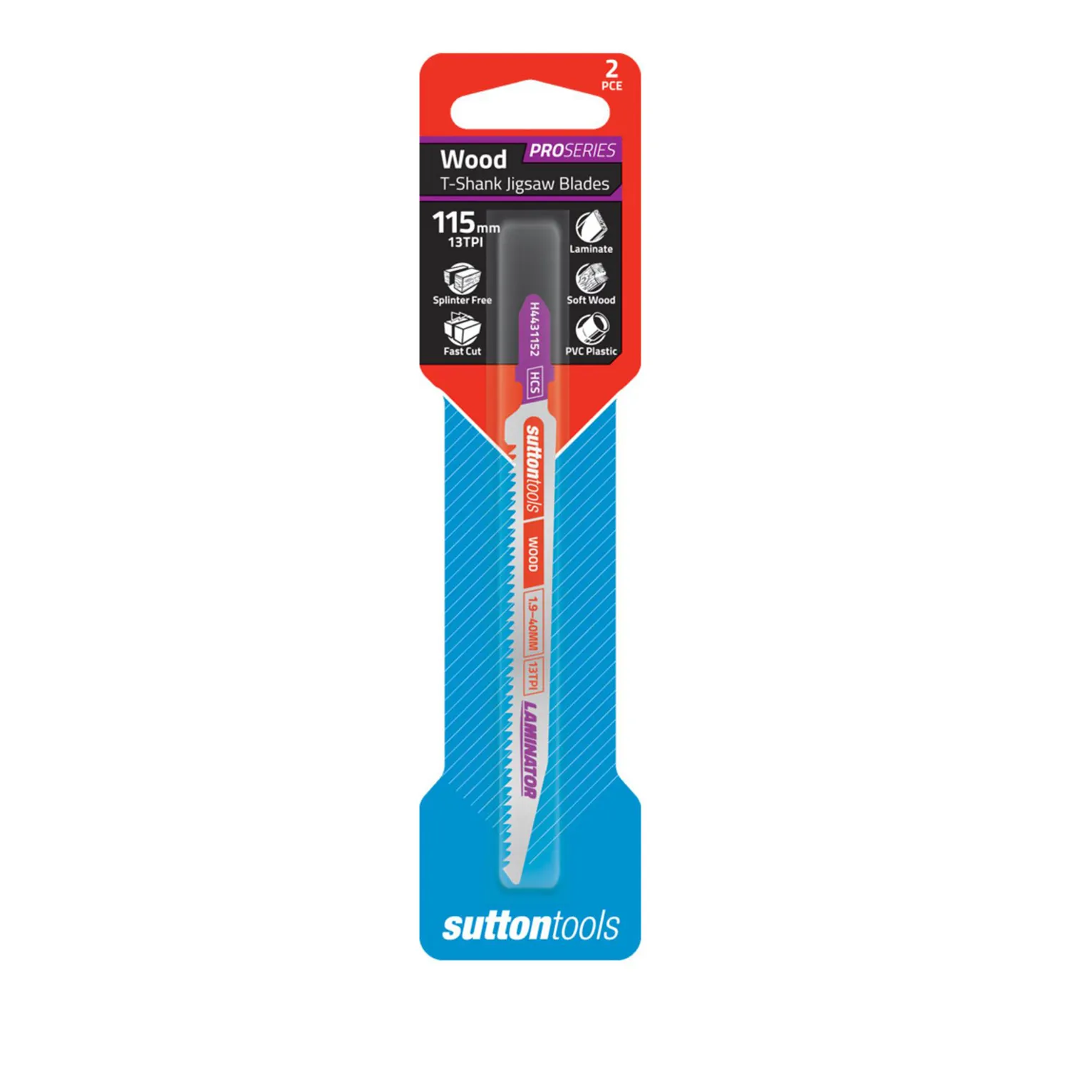 Sutton Tools Laminator H443 T Shank Wood Jigsaw Blade