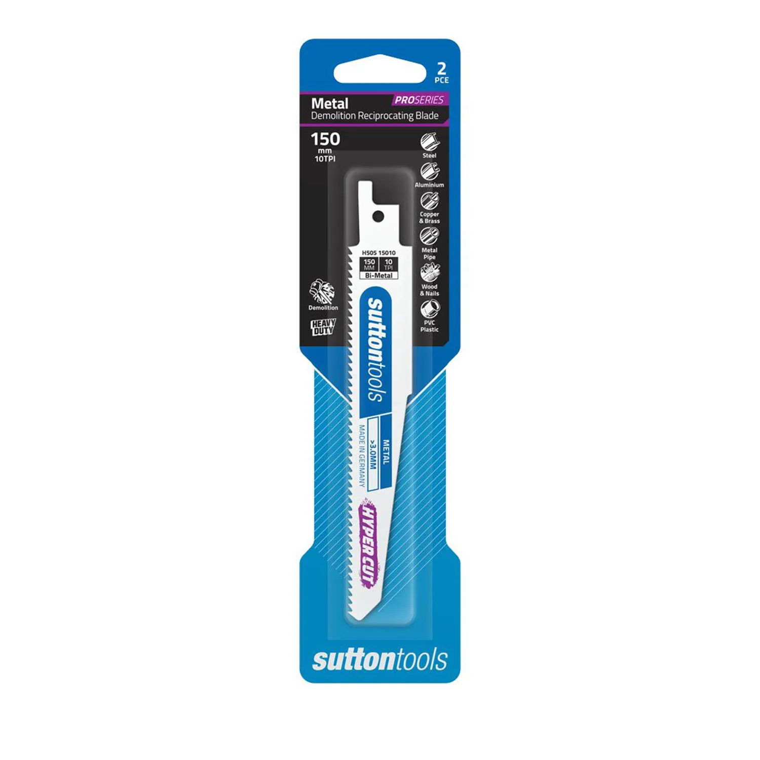 Sutton Tools 10TPI Metal Demolition Reciprocating Saw Blades