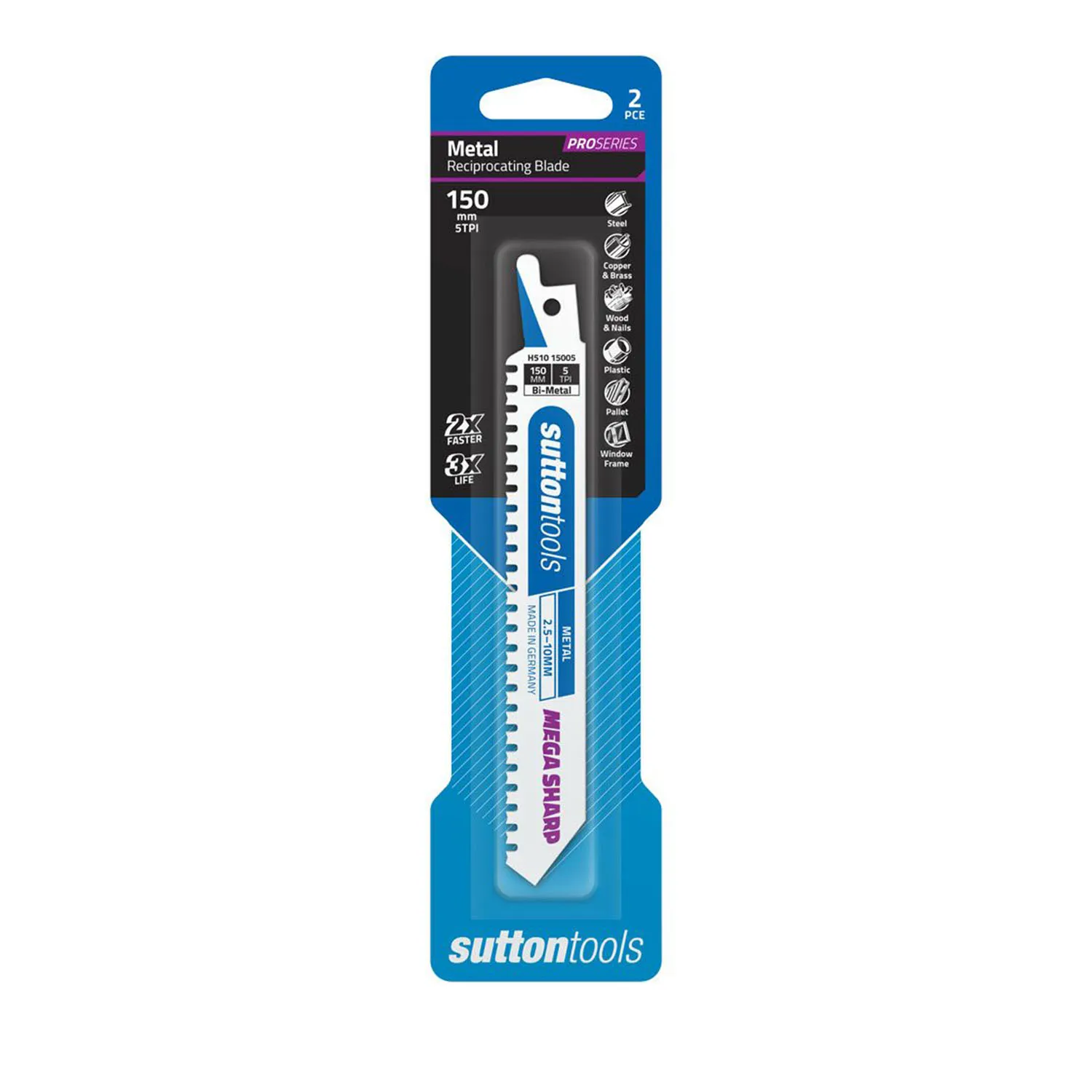 Sutton Tools 5TPI Metal Reciprocating Saw Blades