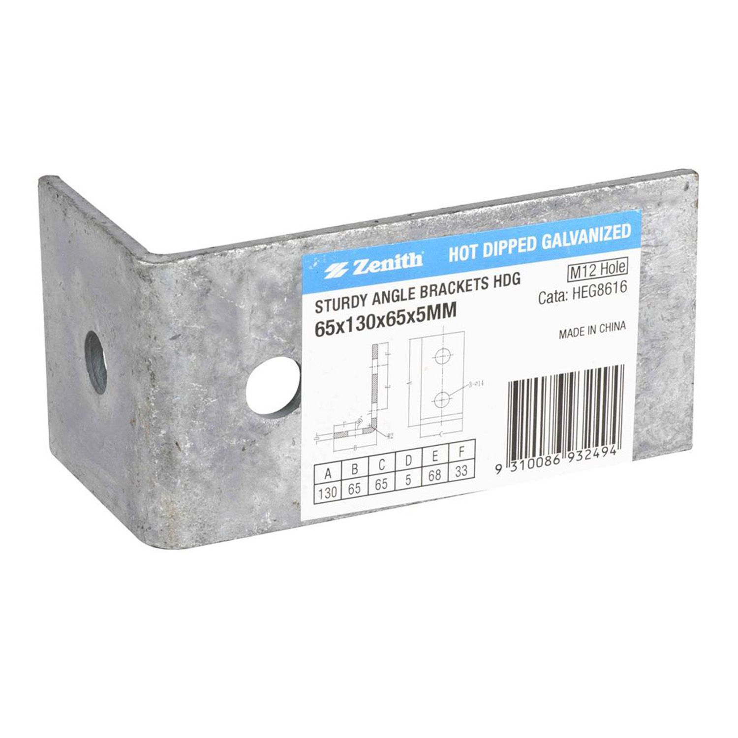 Zenith® Sturdy Angle Bracket Galvanised Bowens