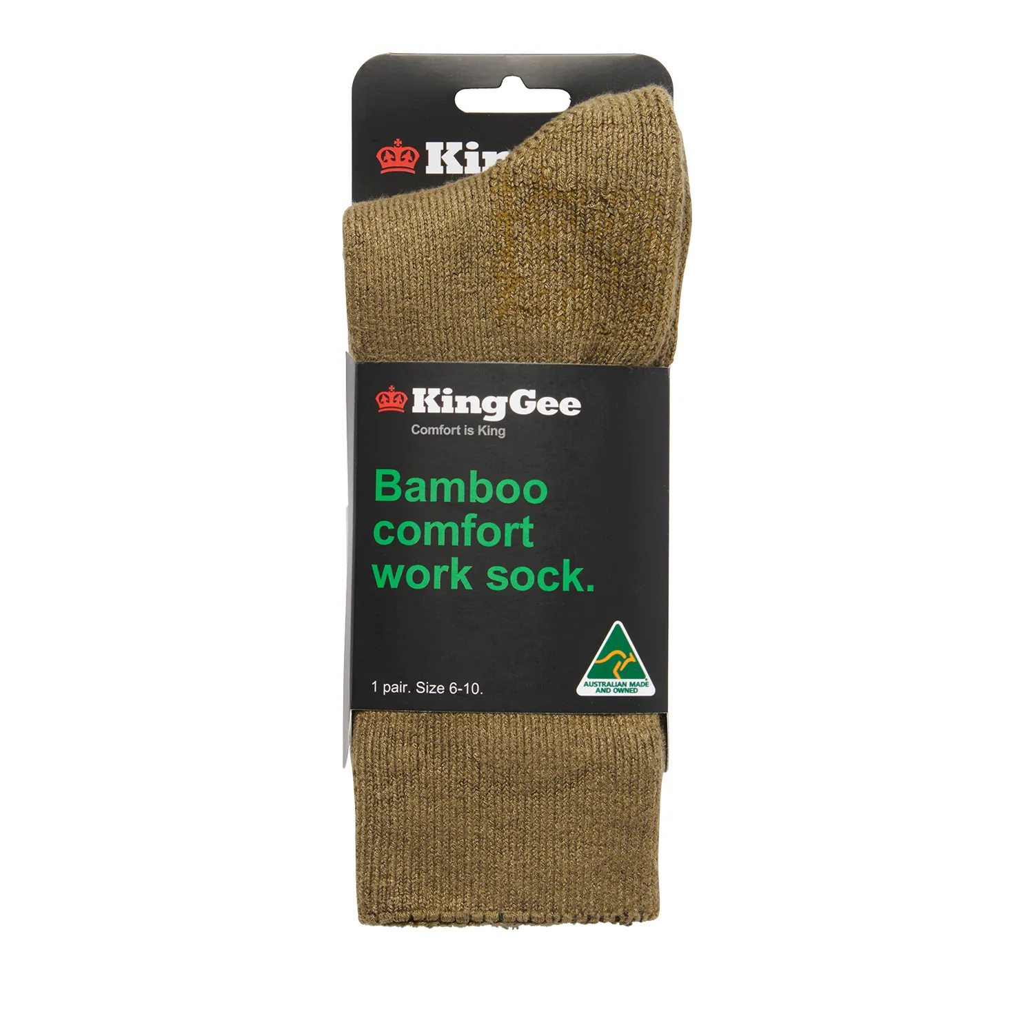 KingGee Men’s Bamboo Work Socks Khaki