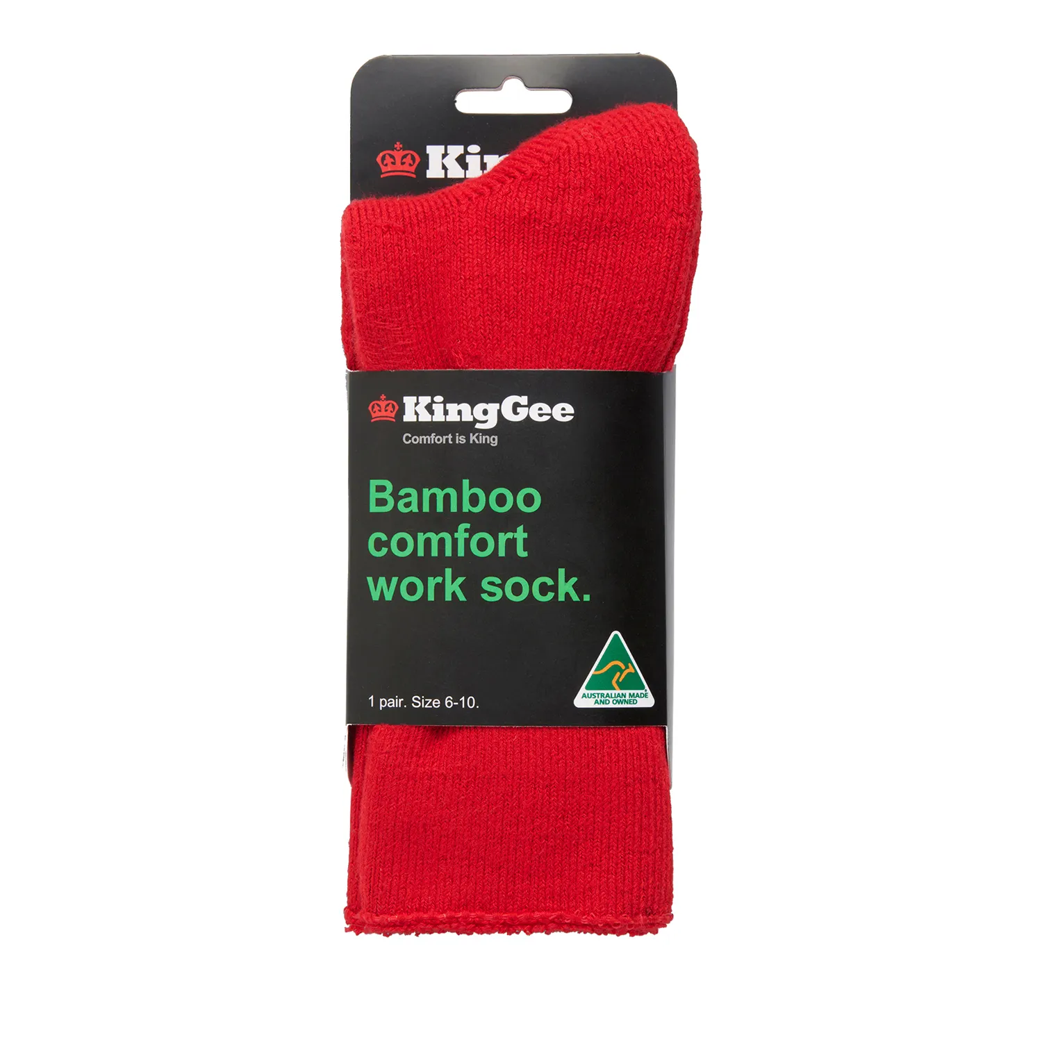 KingGee Men’s Bamboo Work Socks Red