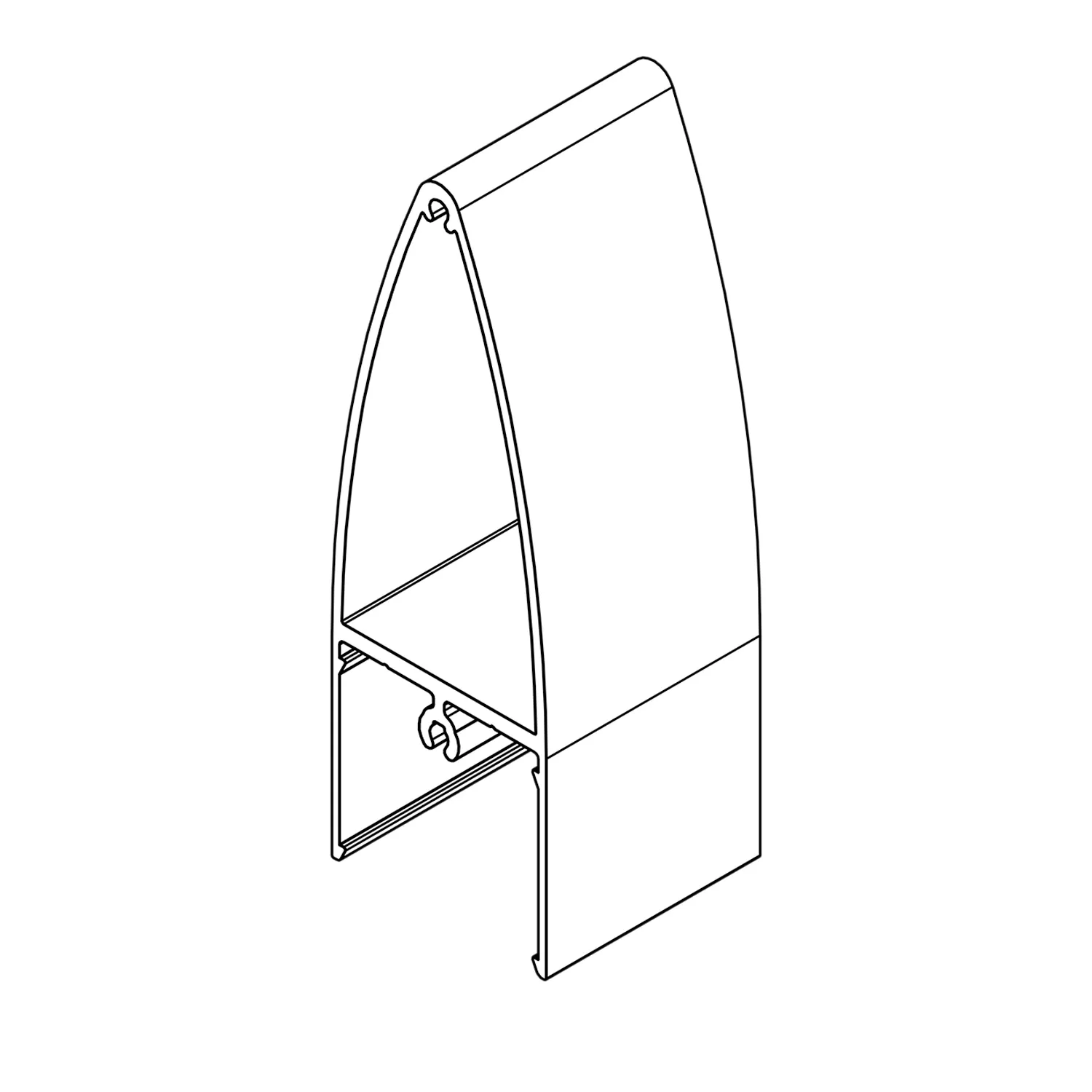 Knotwood Aluminium 2 Part Elliptical Batten Female Woodgrain