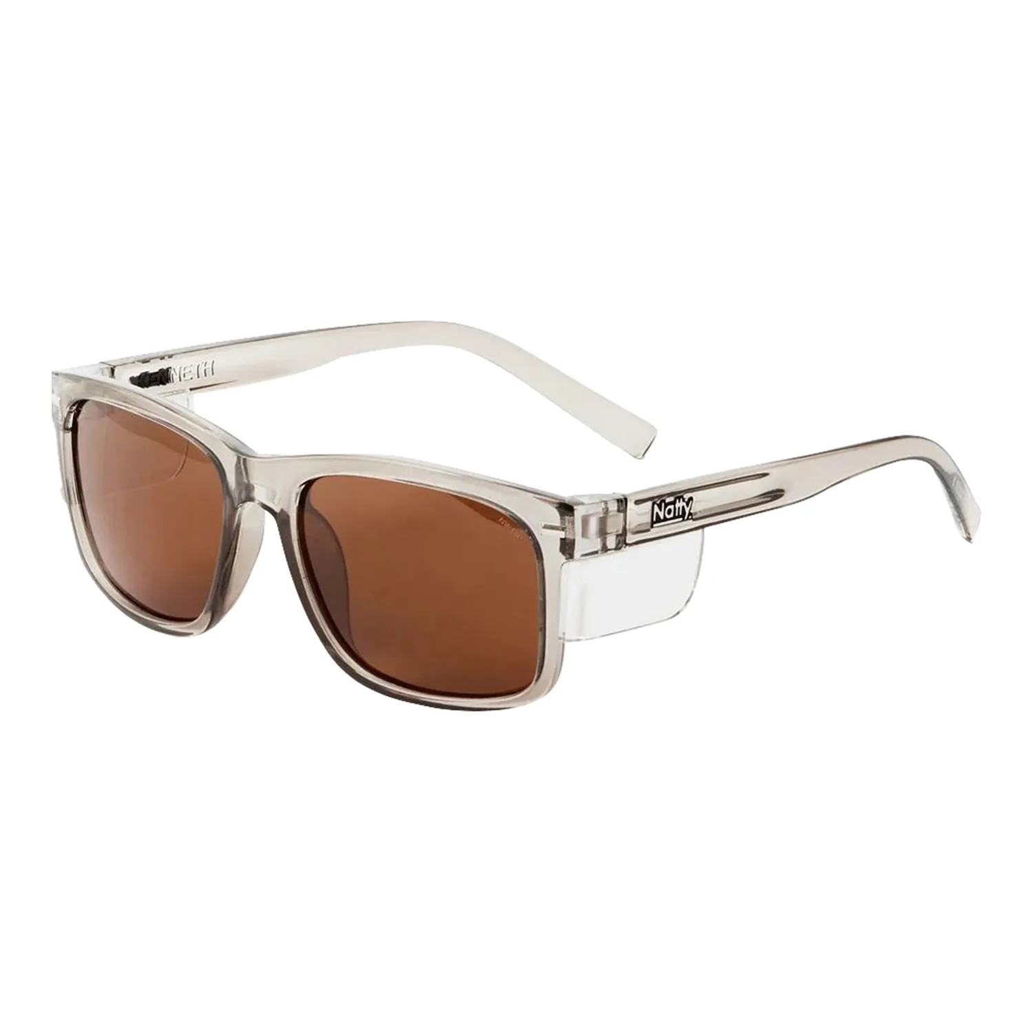 Natty Workwear Kenneth Safety Glasses Steel Frame Brown Polarised Lens