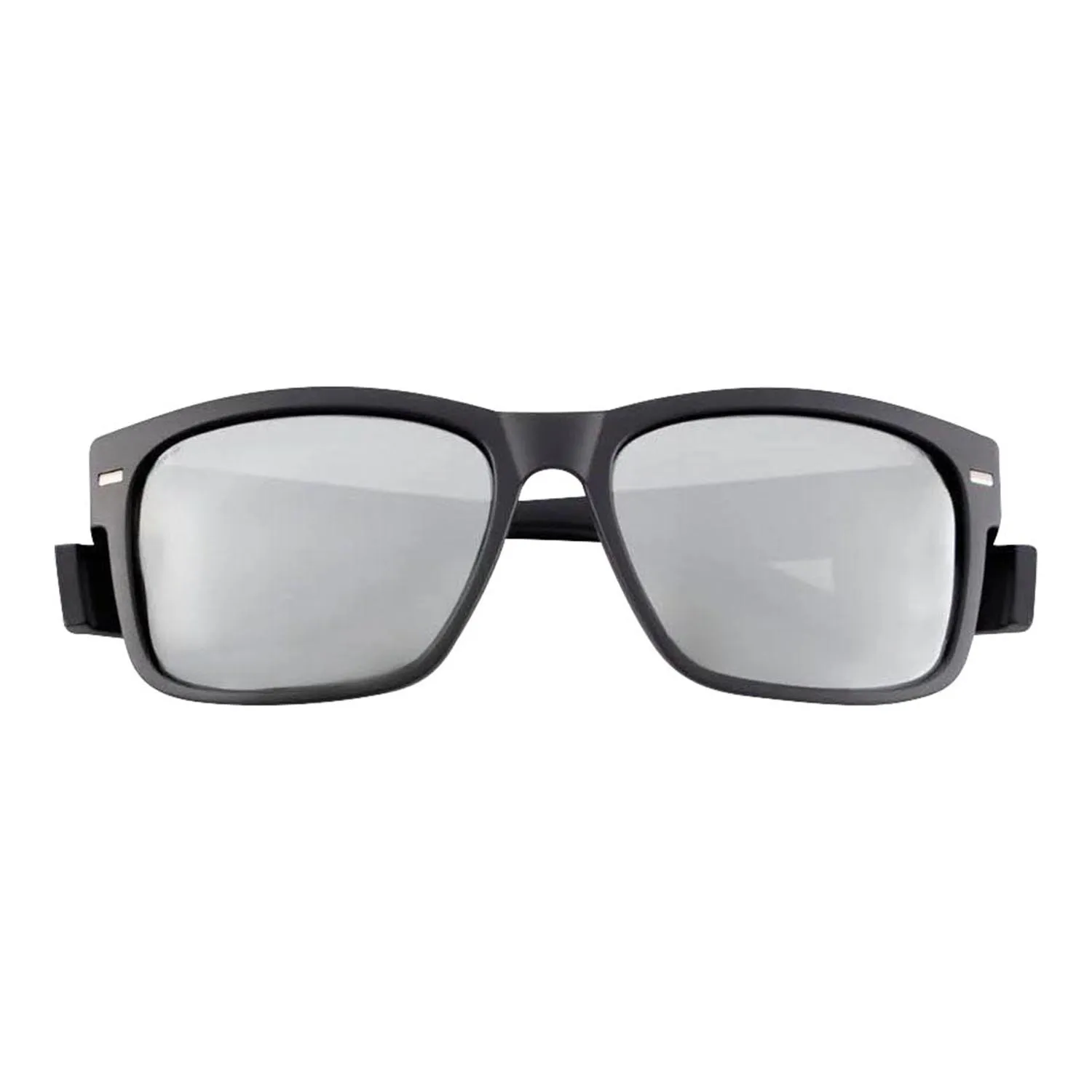 Natty Workwear Kenneth Safety Glass Matte Black Frame Silver Mirror Polarised Lens