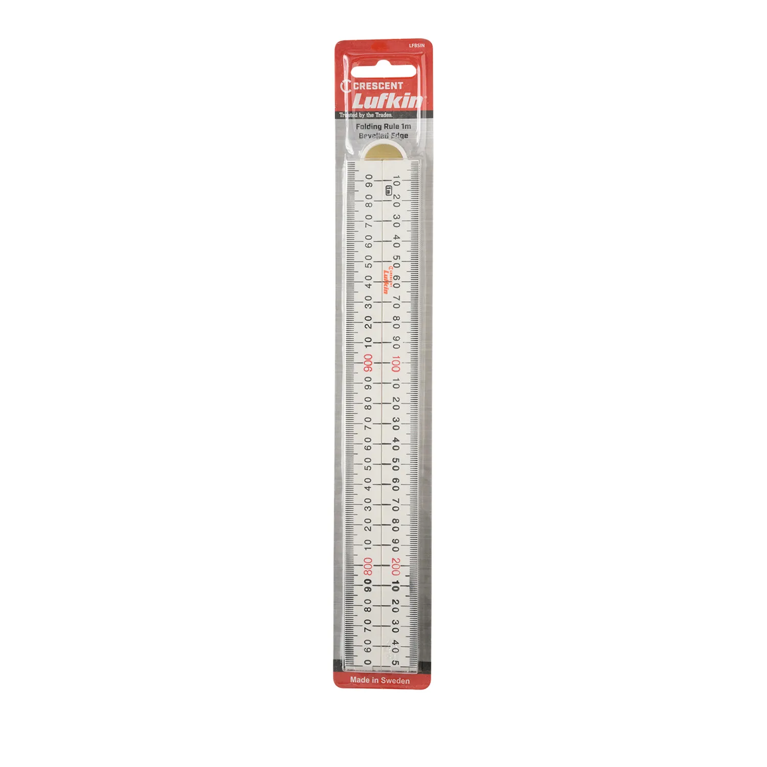 White Ruee Crescent® Lufkin 1m Bevel Edge Folding Rule White | Bowens