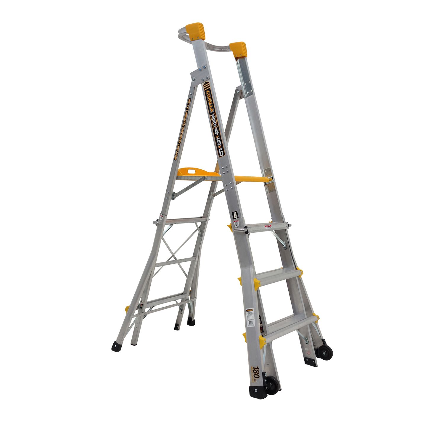 Gorilla® Aluminium Industrial Adjustable Platform Ladder | Bowens