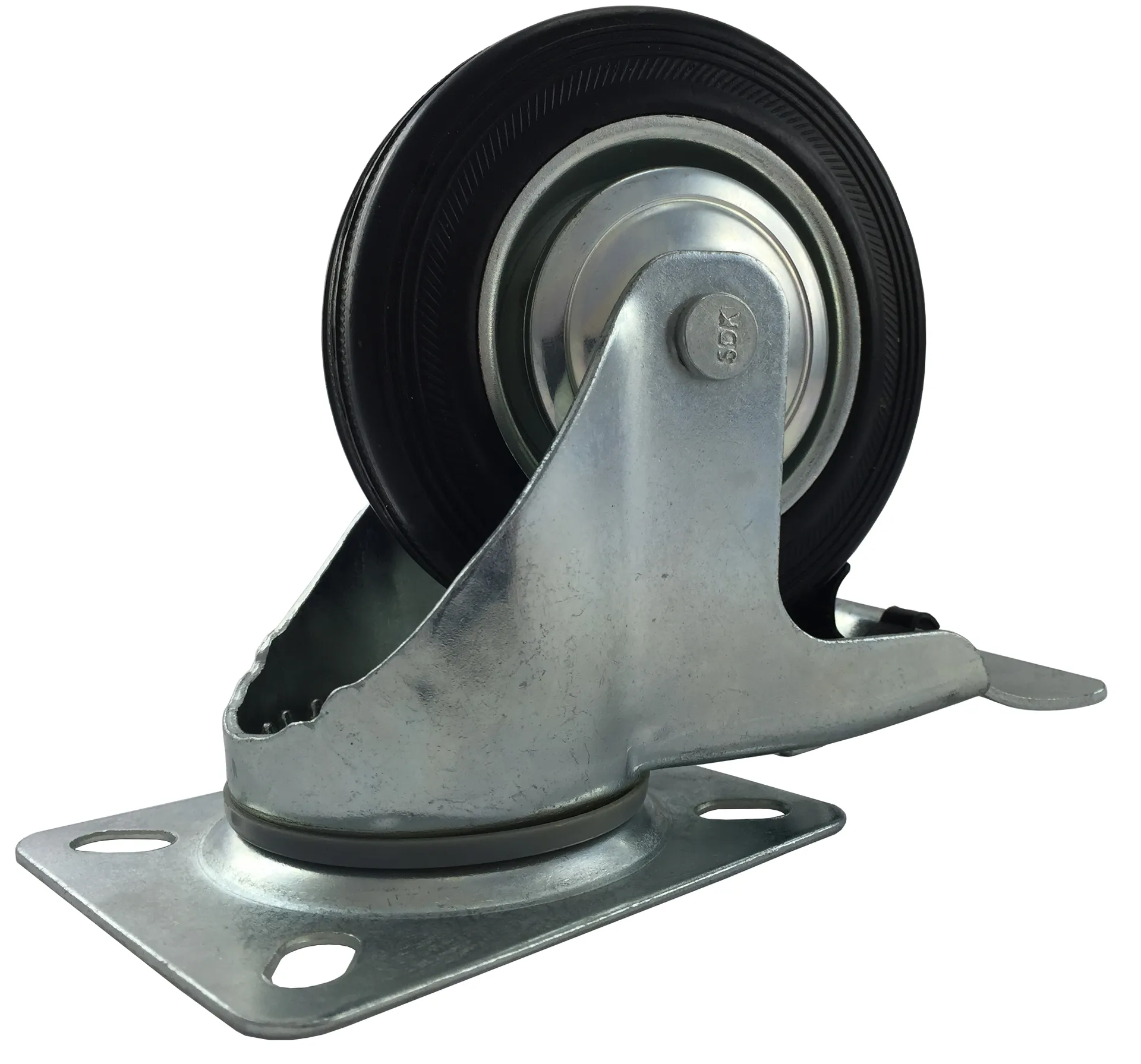 Medalist Swivel Rubber Castor with Brake