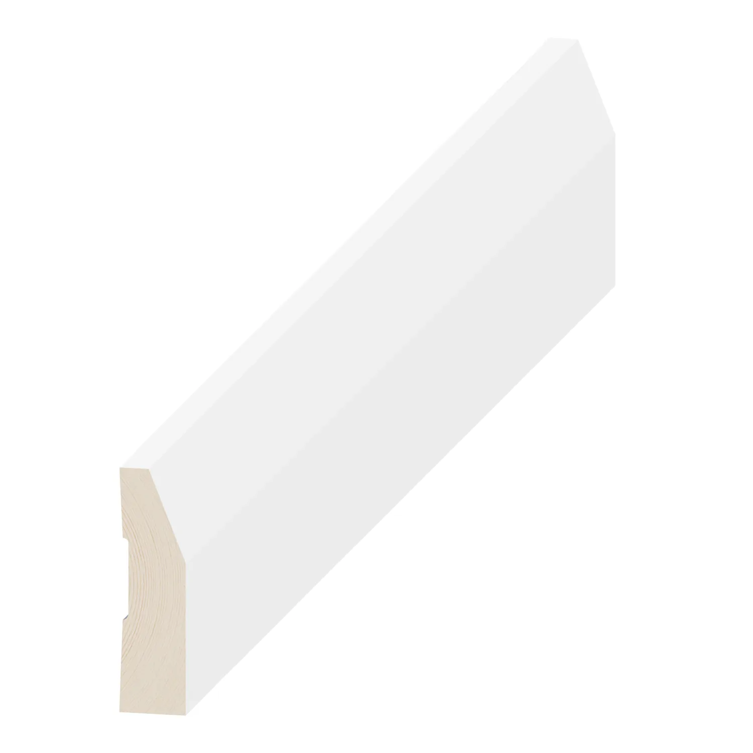 18mm Pine Architrave & Skirting HS25 Half Splayed FJ Primed