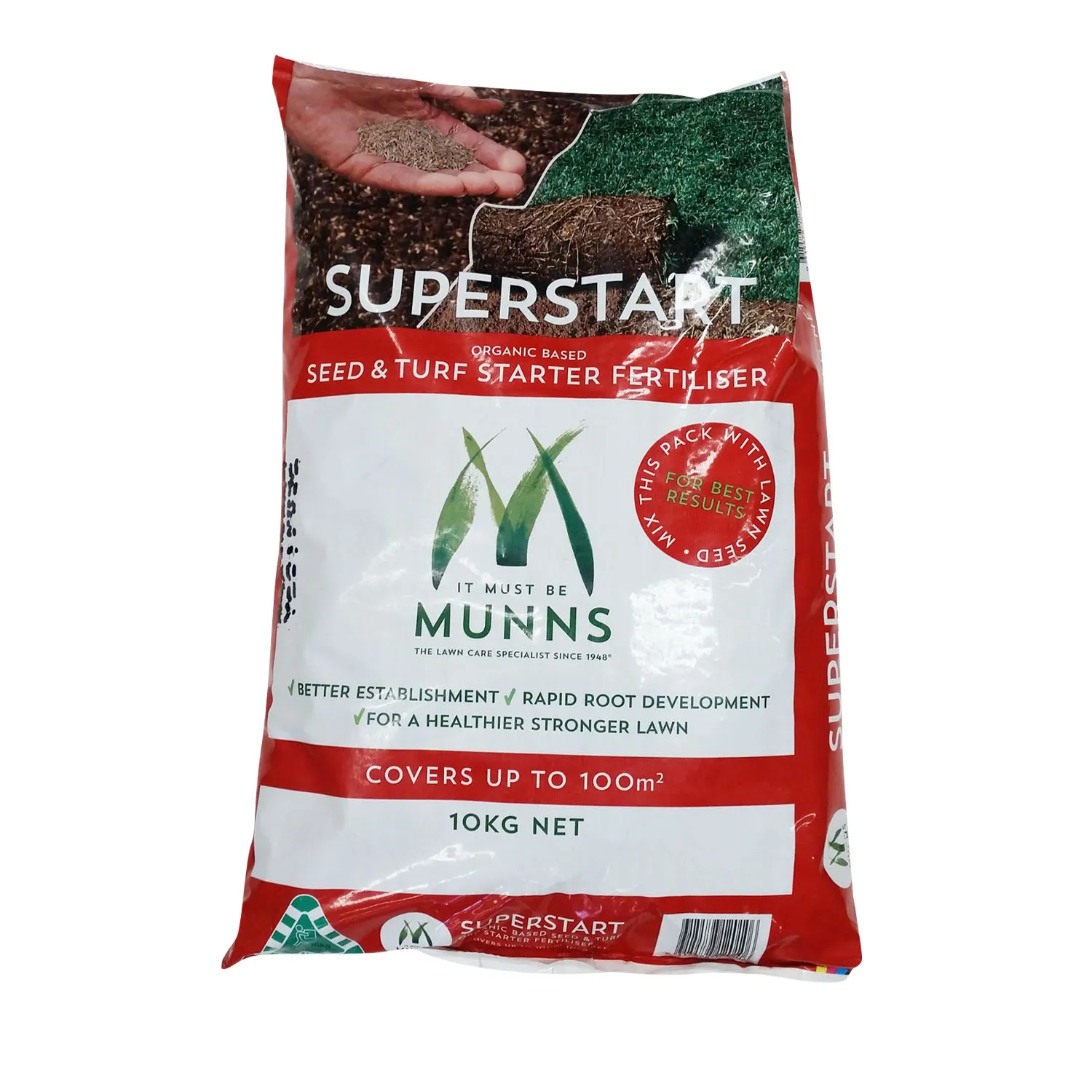 Munns Superstart Organic Based Seed & Turf Starter Fertiliser