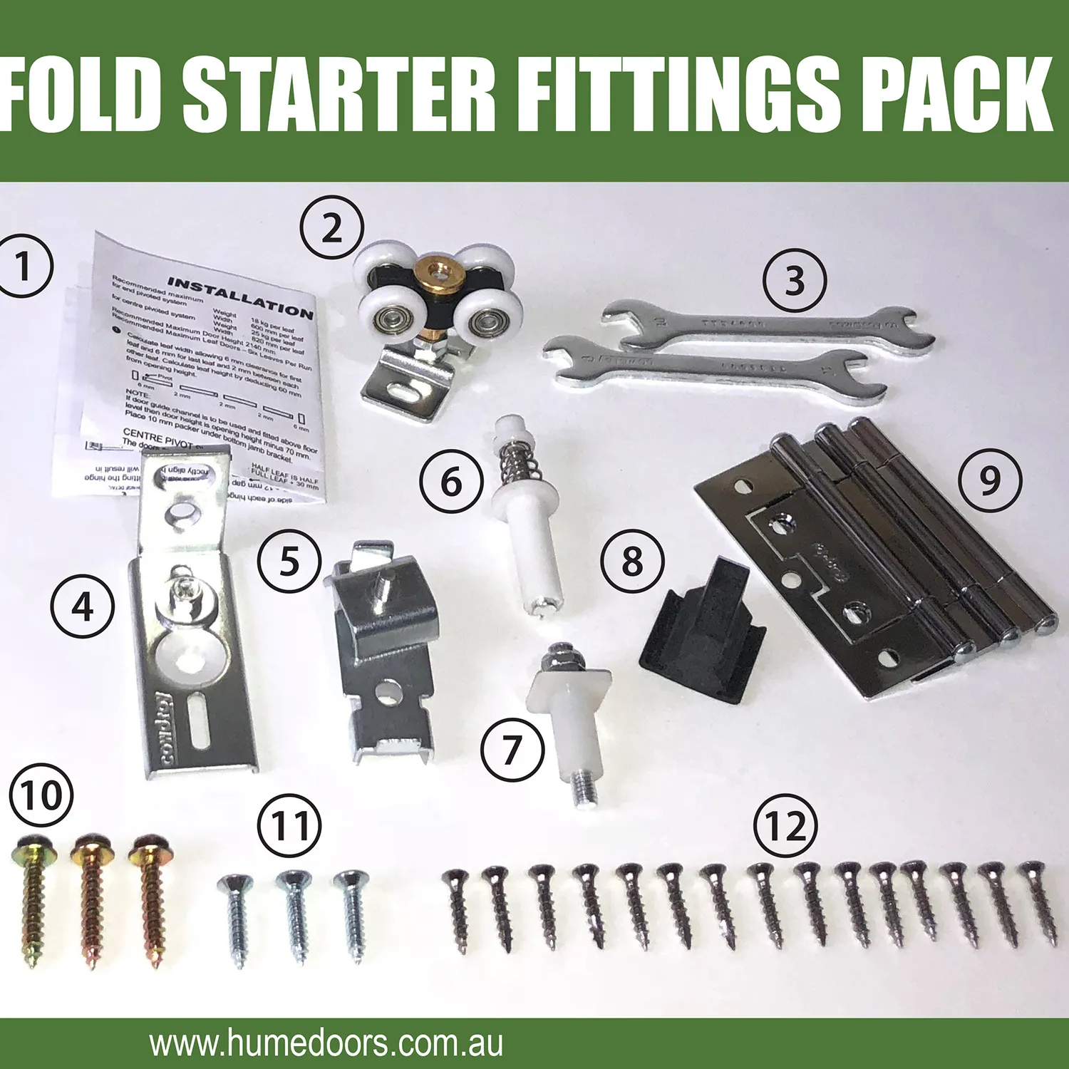 Hume Multifold Starter Fittings Pack