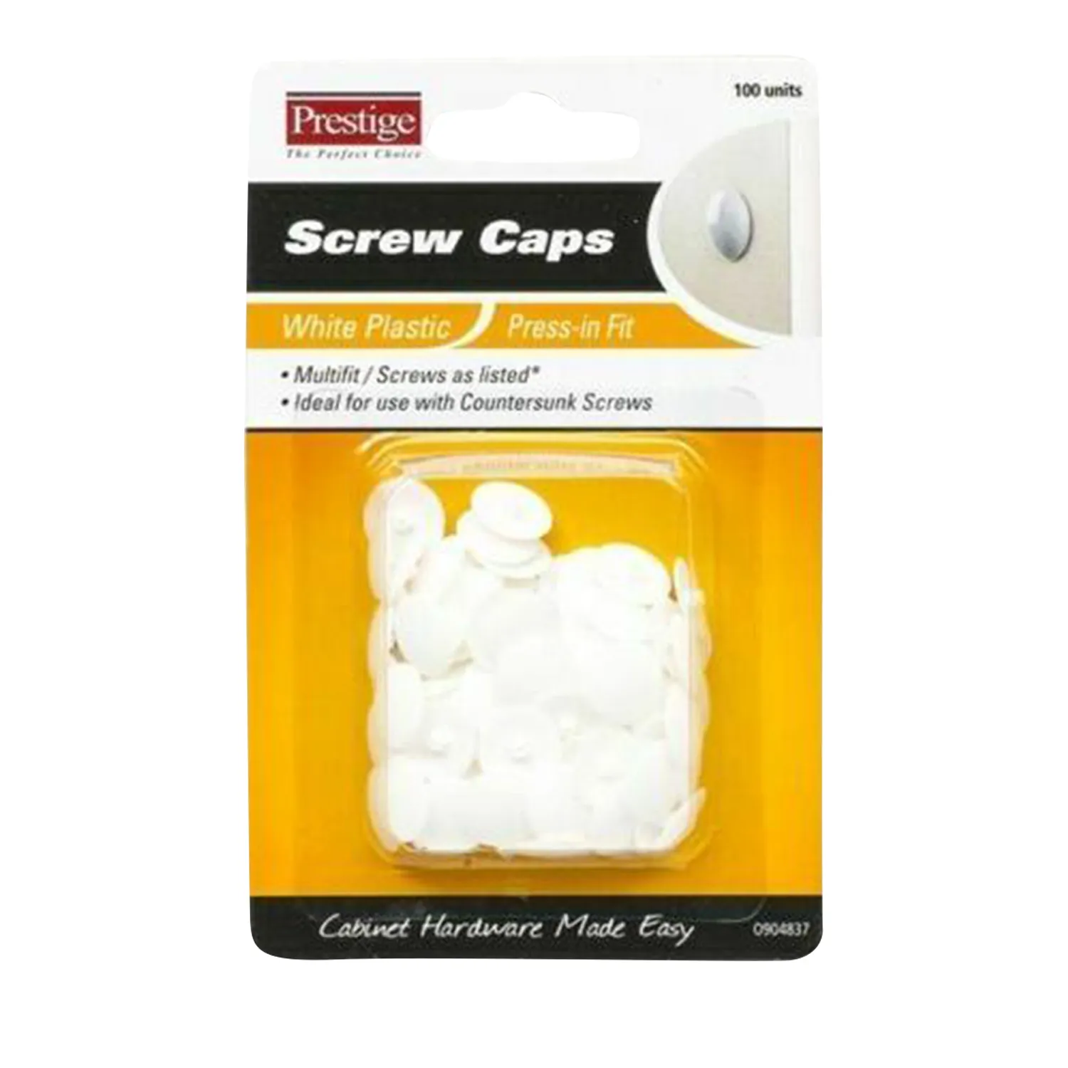 Prestige Plastic Screw Cap Press In Fit White