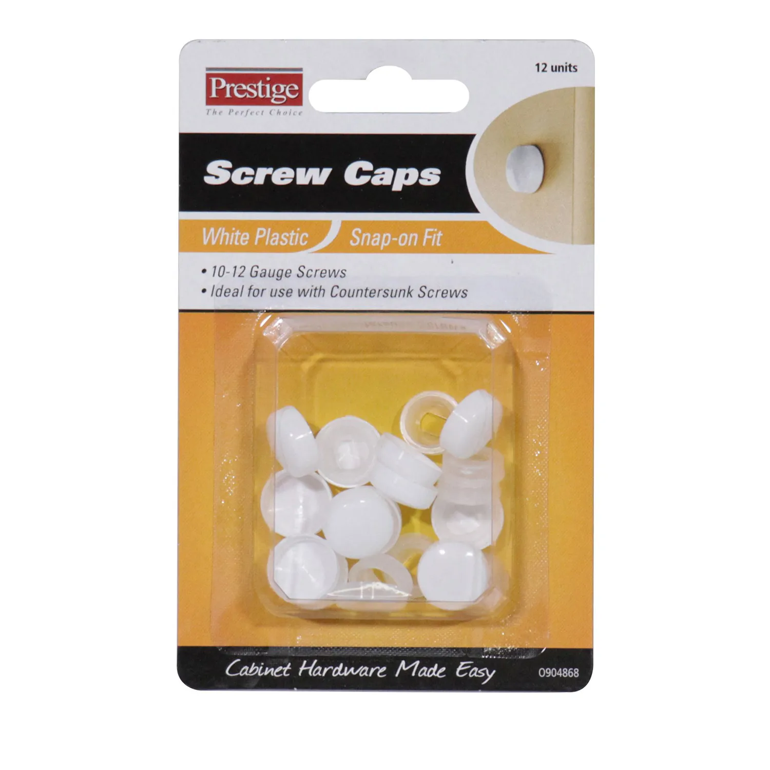 Prestige Plastic Screw Cap Snap On Fit White