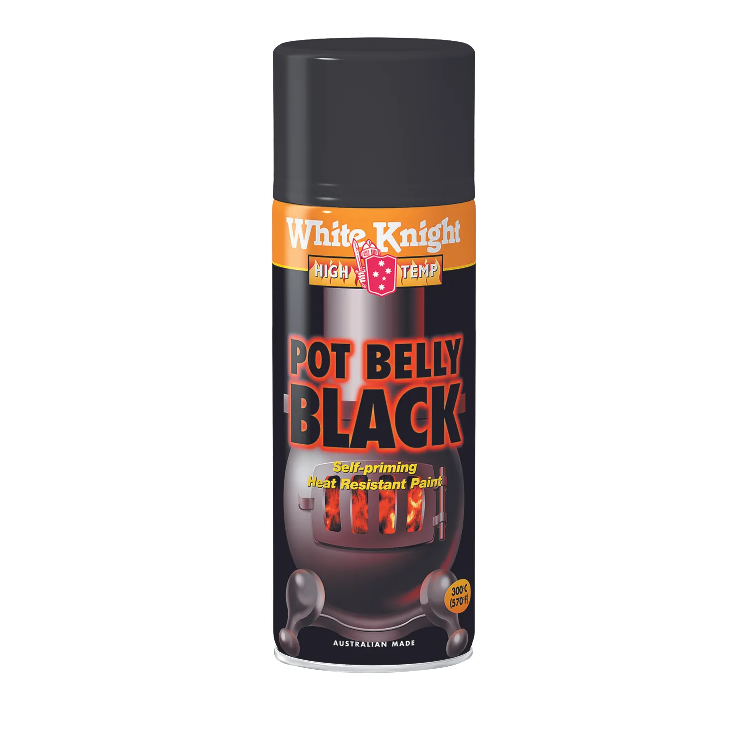 White Knight® High Temperature Pot Belly Black Heat Resistant Spray Paint