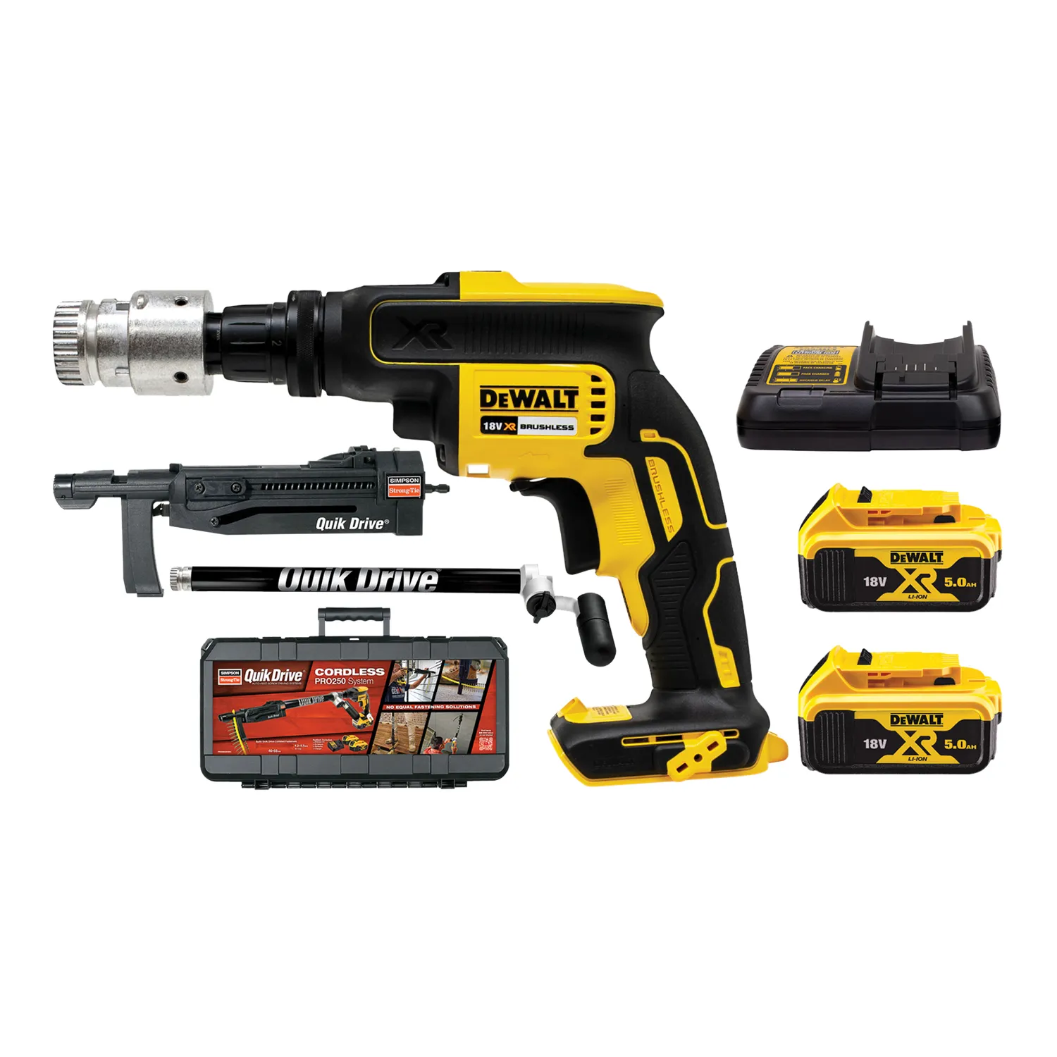 PRO250G2DC2KA_01_01_9dbd7fcb48ac2f0b08270eb05fadbdfe795000fa_PR250G2DC2KCrdlssKt2000px Quik Drive® PRO250 Auto Feed Screw Driving System with DeWalt® Motor