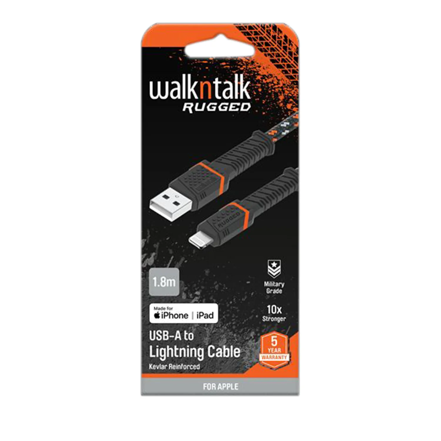 WalknTalk Rugged USB-A to Lightning Cable