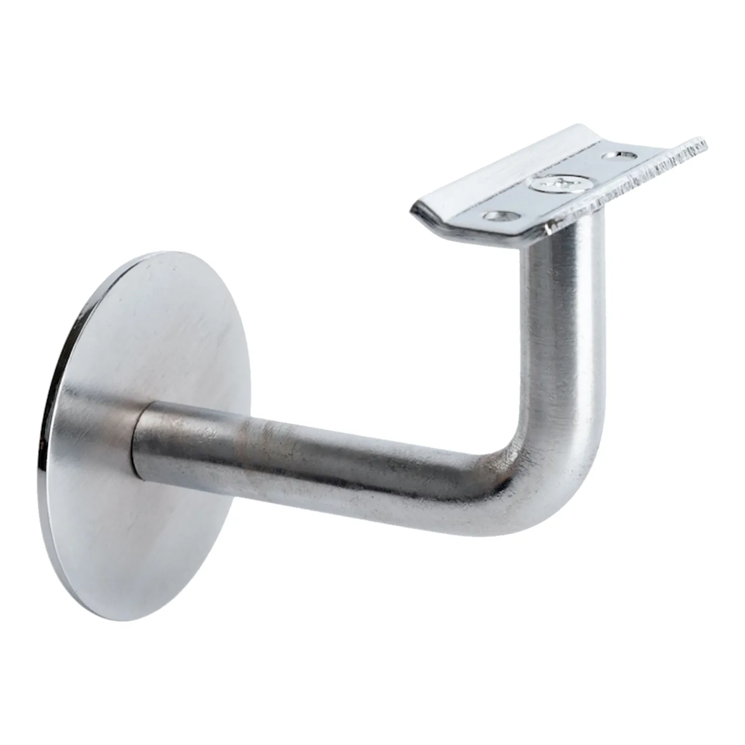 Romak Curved Handrail Bracket Satin Chrome Plated