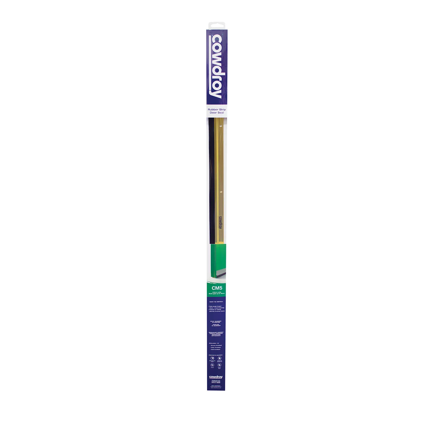Cowdroy CM5 Rubber Strip Door Seal Gold Anodised
