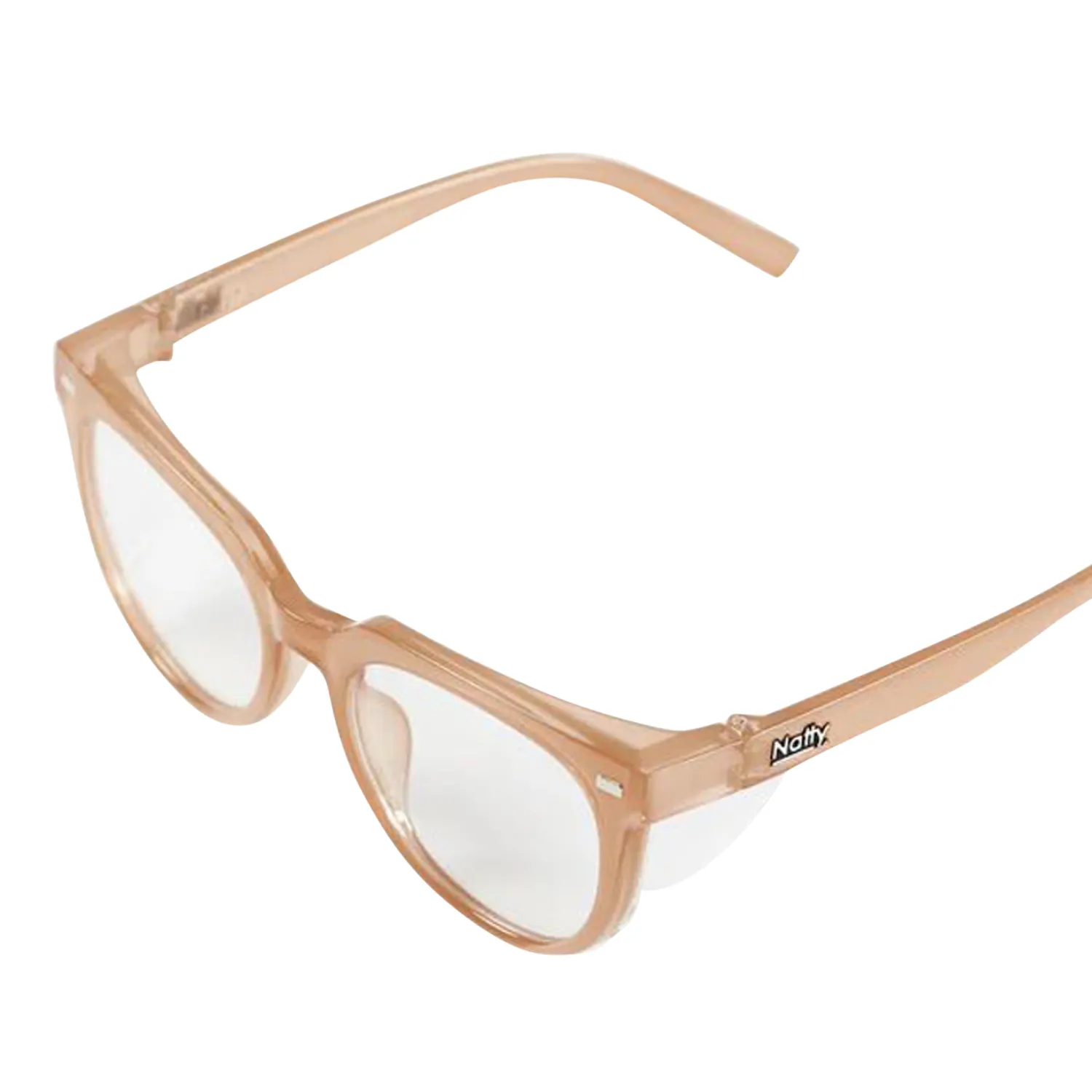 Natty Workwear Roys Safety Glass Bone Frame Clear Lens