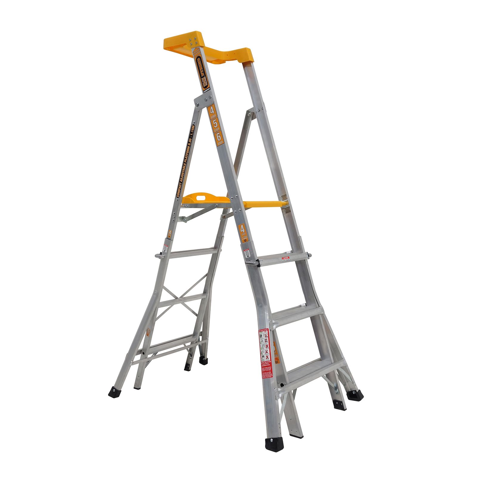 Gorilla Compact Height Adjustable Aluminium Platform Ladder Bowens