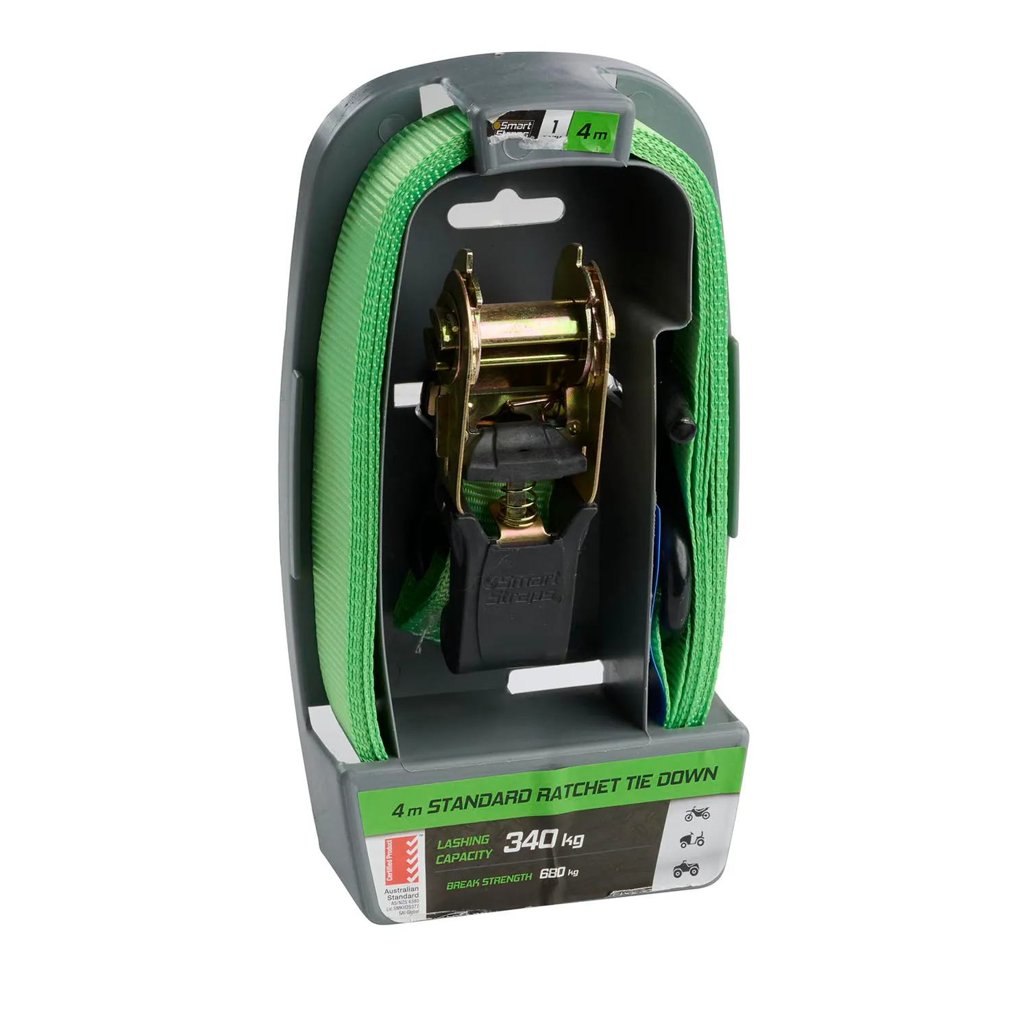 SmartStraps® 14' Padded Ratchet Tie Down Green