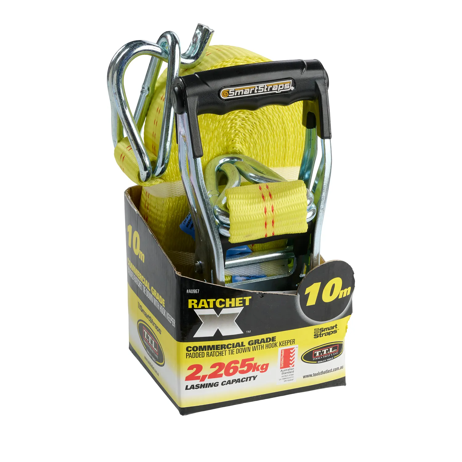 SmartStraps® Ratchet-X™ Padded Tie Down with Hook Keeper