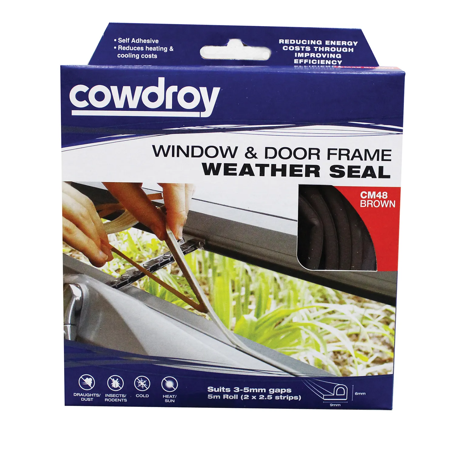 Cowdroy CM48 Rubber Window & Door Seal Brown