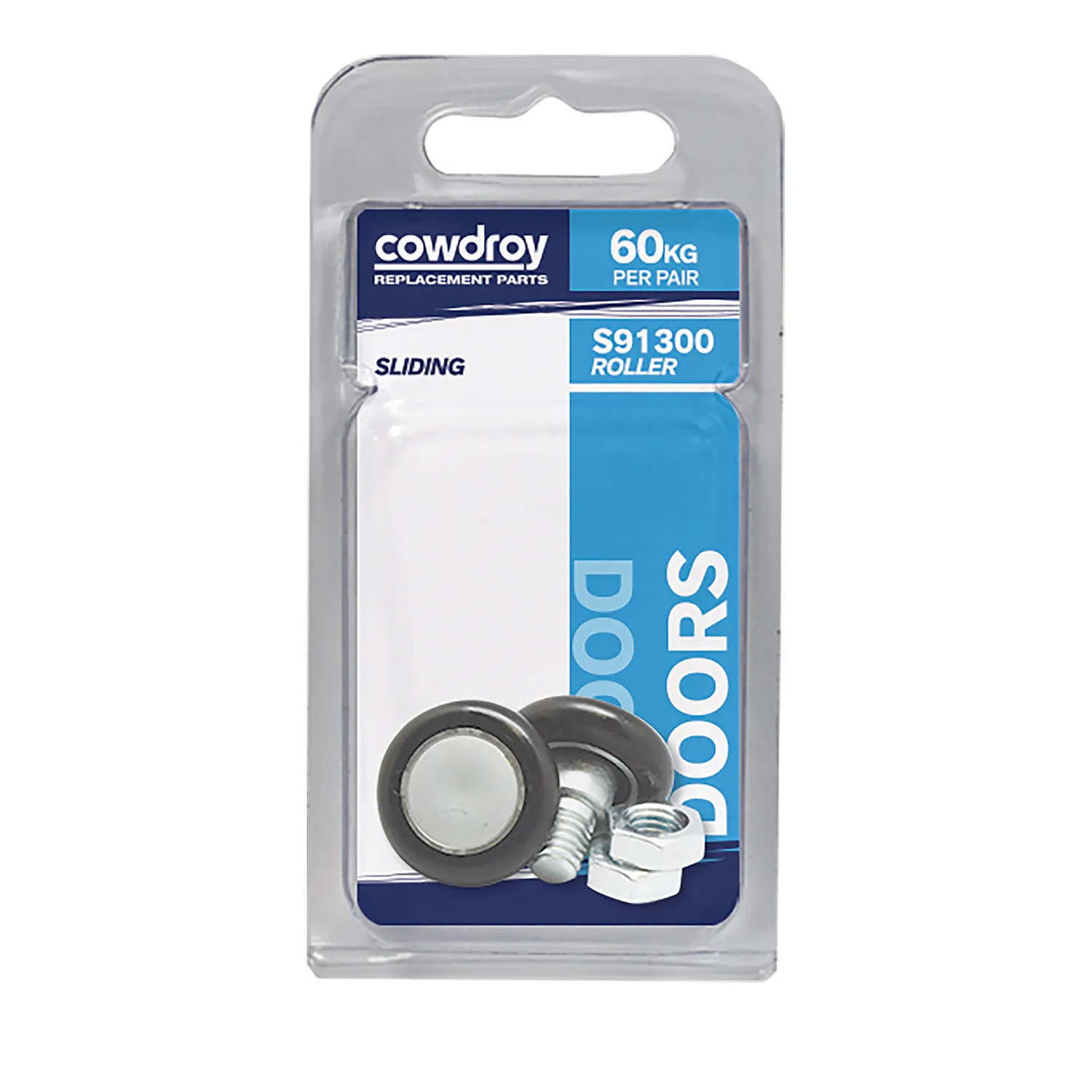 Cowdroy S913 Round Sliding Door Wheel, Axle & Nut