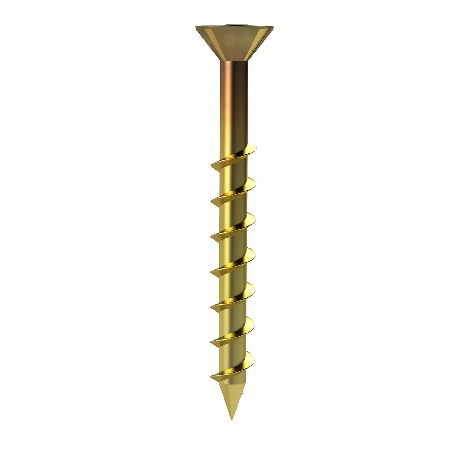 Bremick™ Chipboard Screw Countersunk Rib Head Phillips Drive Zinc Gold