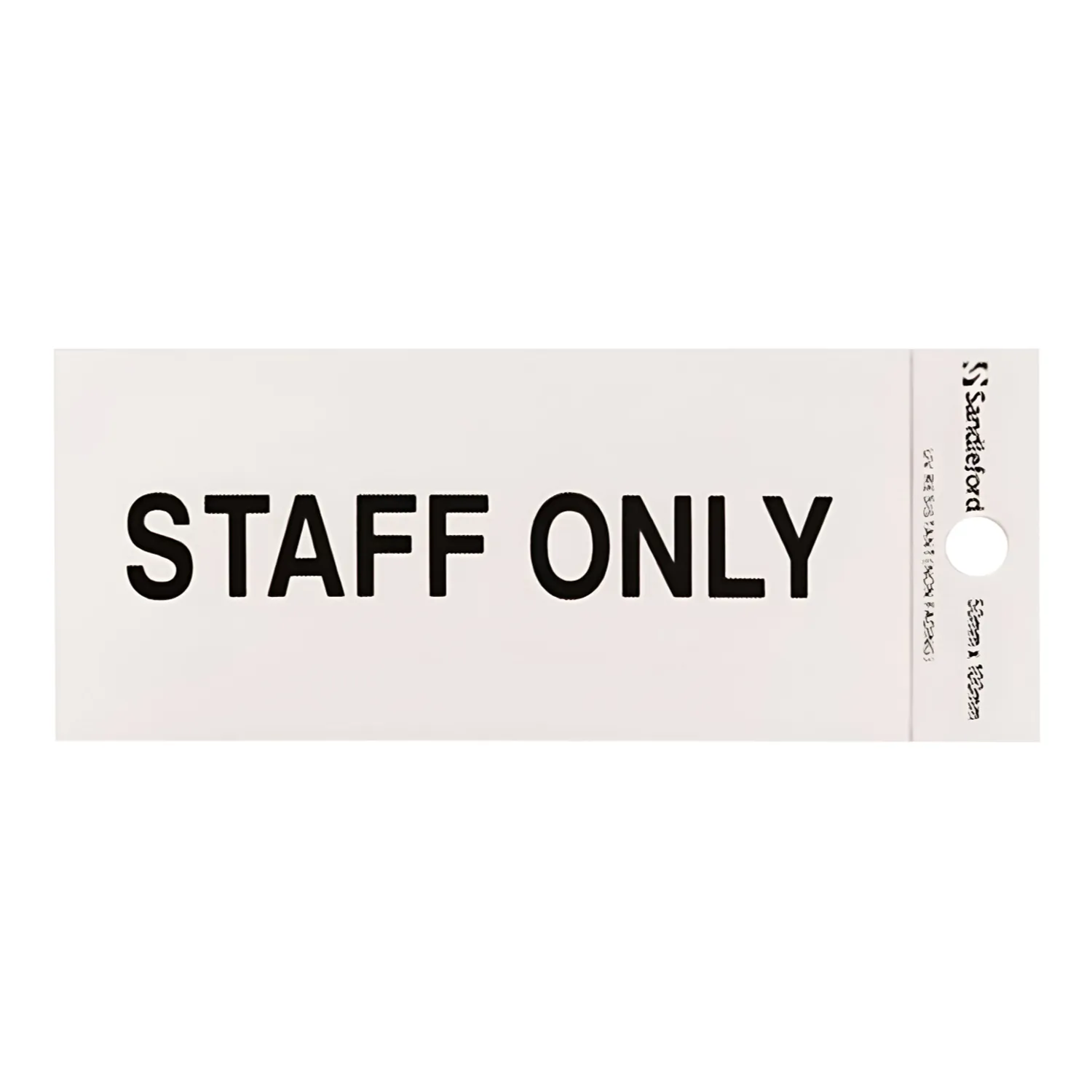 Sandleford Staff Only Self-Adhesive Sign Black