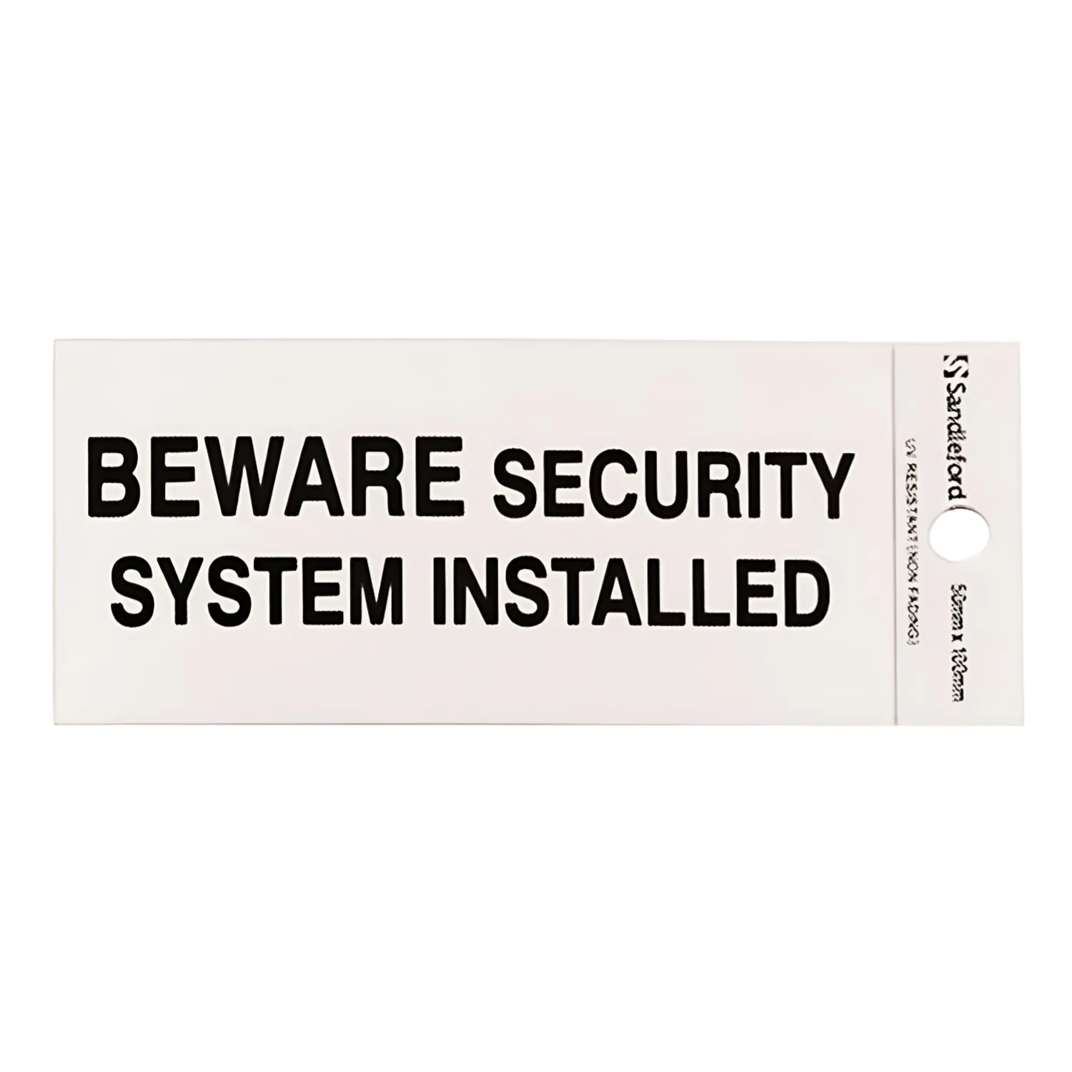 SIG70_01_01_9968a482fe225bf261b9417d49046937e44e99c9_SIG70 Sandleford Beware Security System Installed Self Adhesive Sign Black