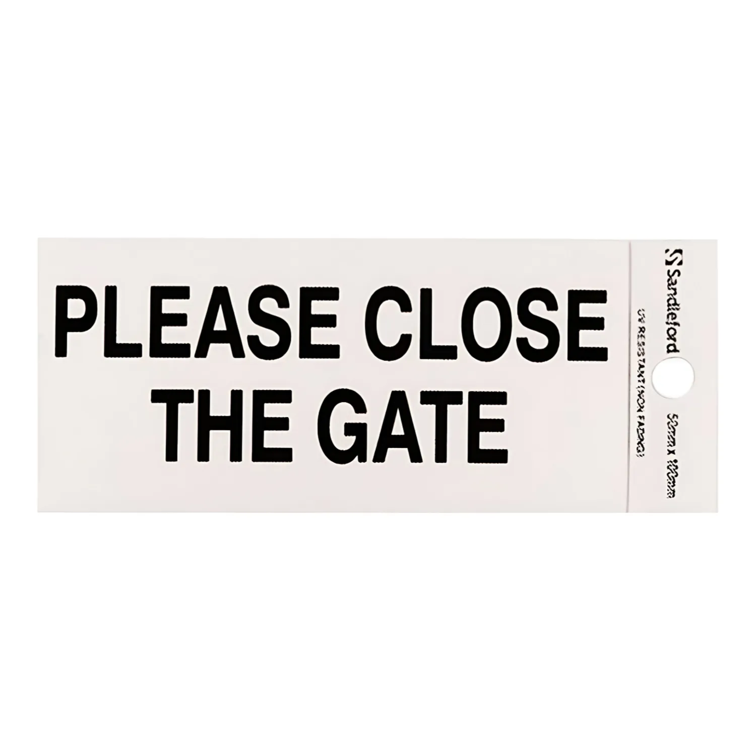 Sandleford Please Close The Gate Self Adhesive Sign Black