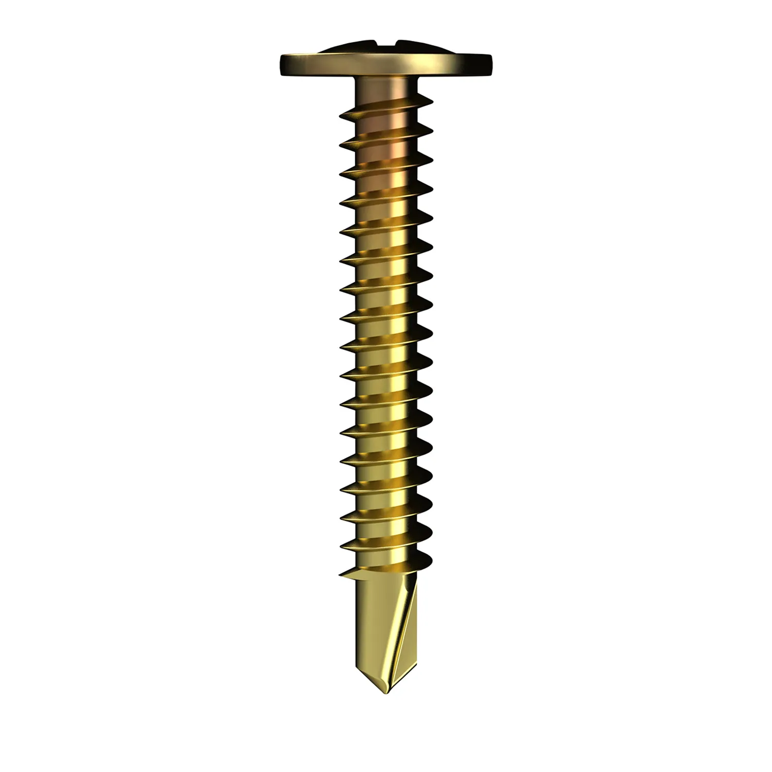 Bremick™ Metal Screw Button Head Phillips Drive Zinc Gold