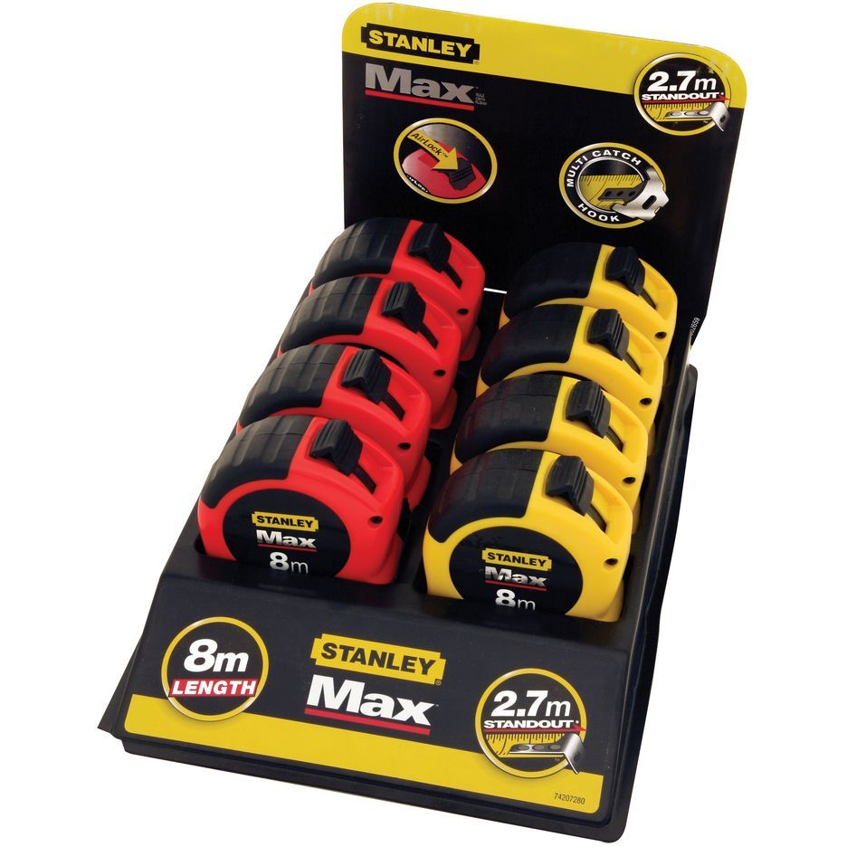 Stanley® Measuring Tape Hi Vis Orange/Yellow Bowens