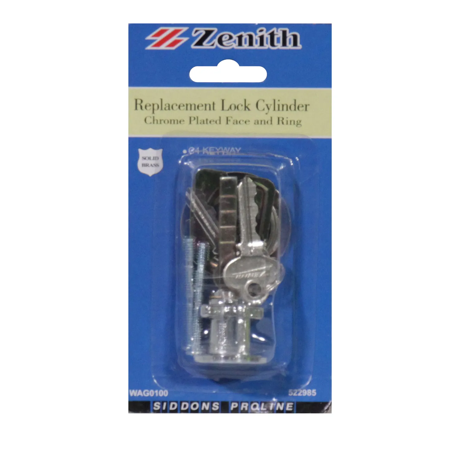 Zenith® Nightlatch Replacement Cylinder Chrome Plated