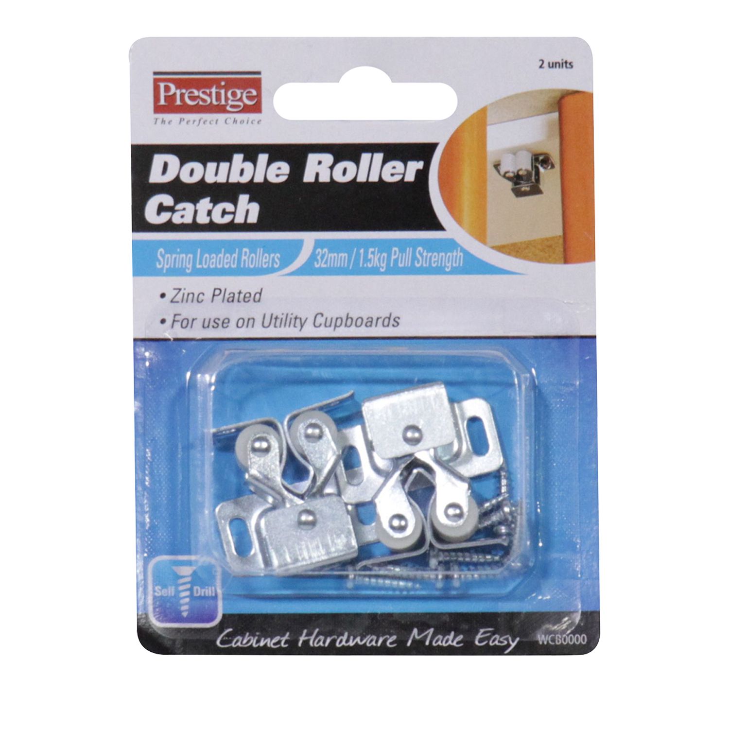 Carlisle Brass Double Roller Catch (Pair) Bright Zinc Plated