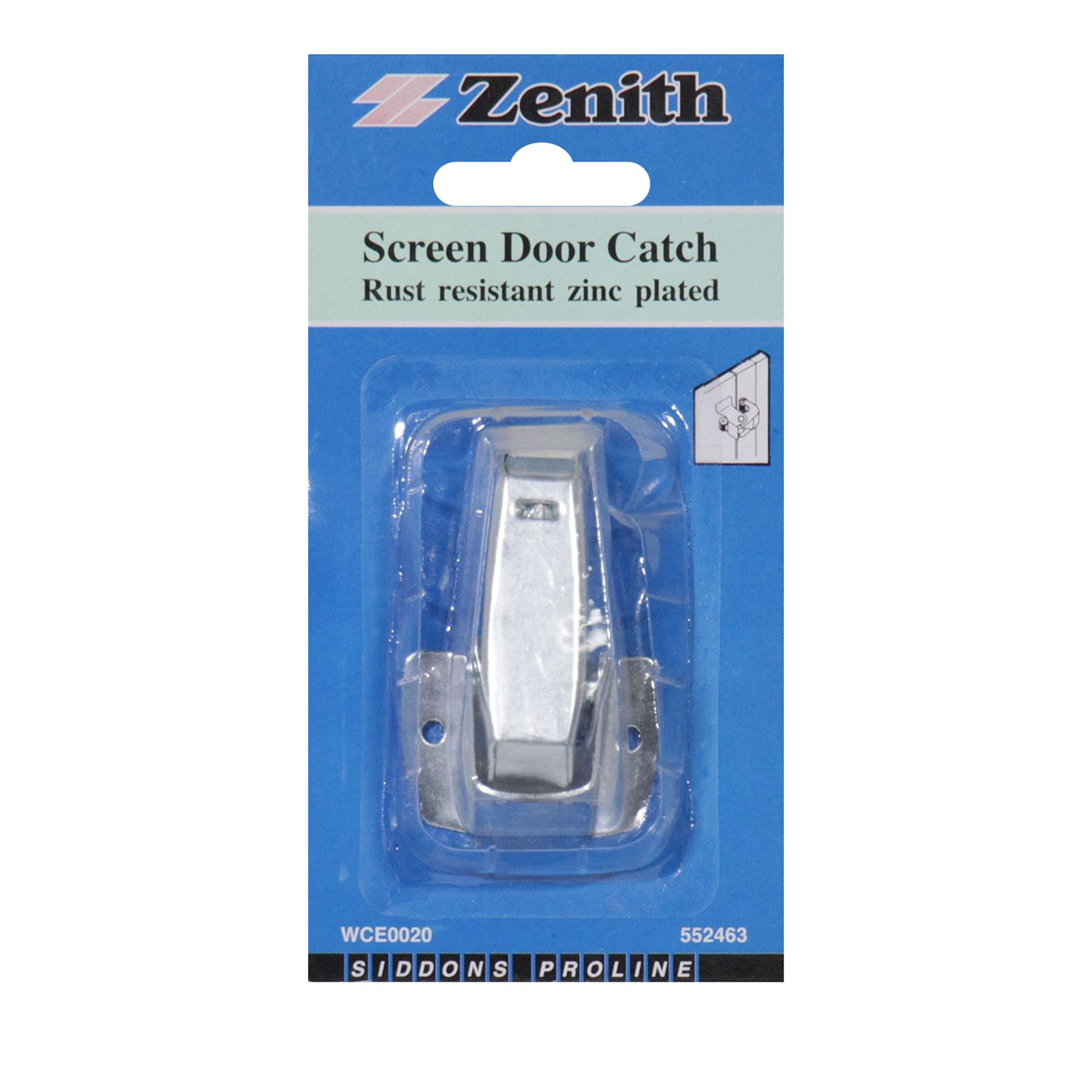 Zenith® Screen Door Catch Zinc Plated Bowens
