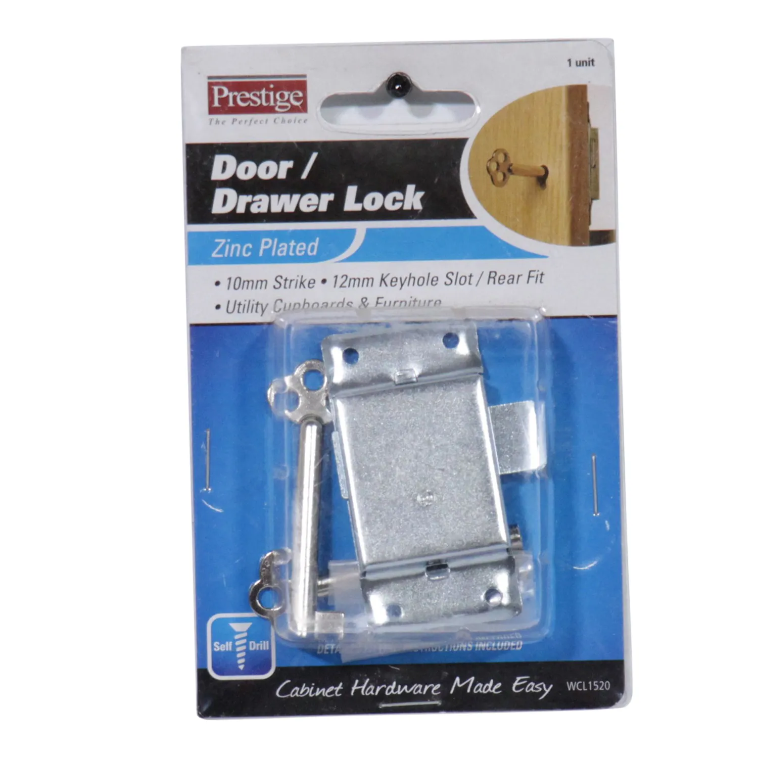 Zenith® Door & Drawer Lock Zinc Plated