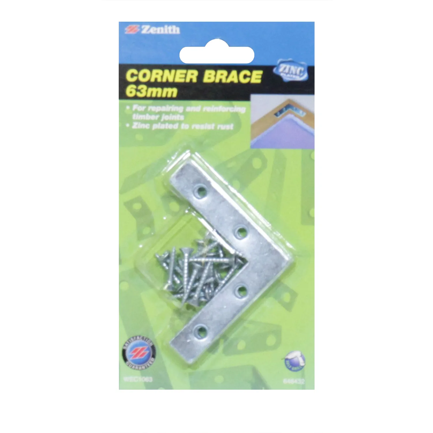 Zenith® Light Duty Corner Brace Zinc Plated