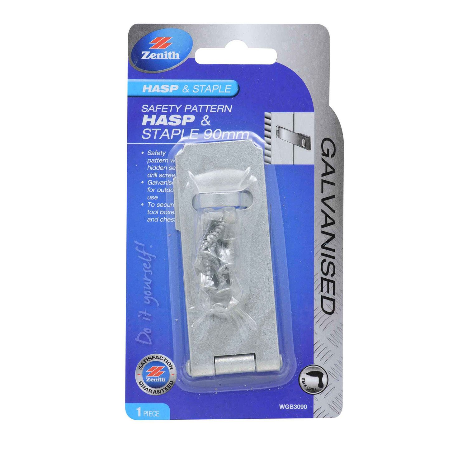 Zenith® Safety Pattern Hasp & Staple Galvanised Bowens
