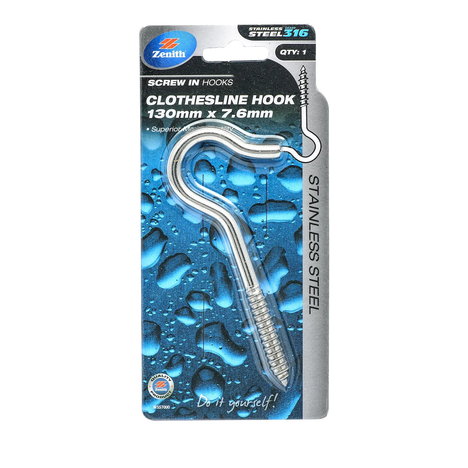 Zenith® Clothesline Hook Stainless Steel 304