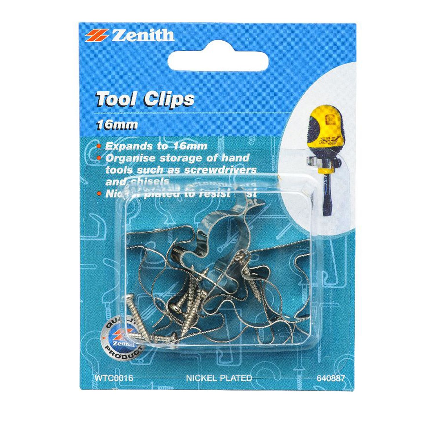 Zenith® Tool Clips Nickel Plated Bowens