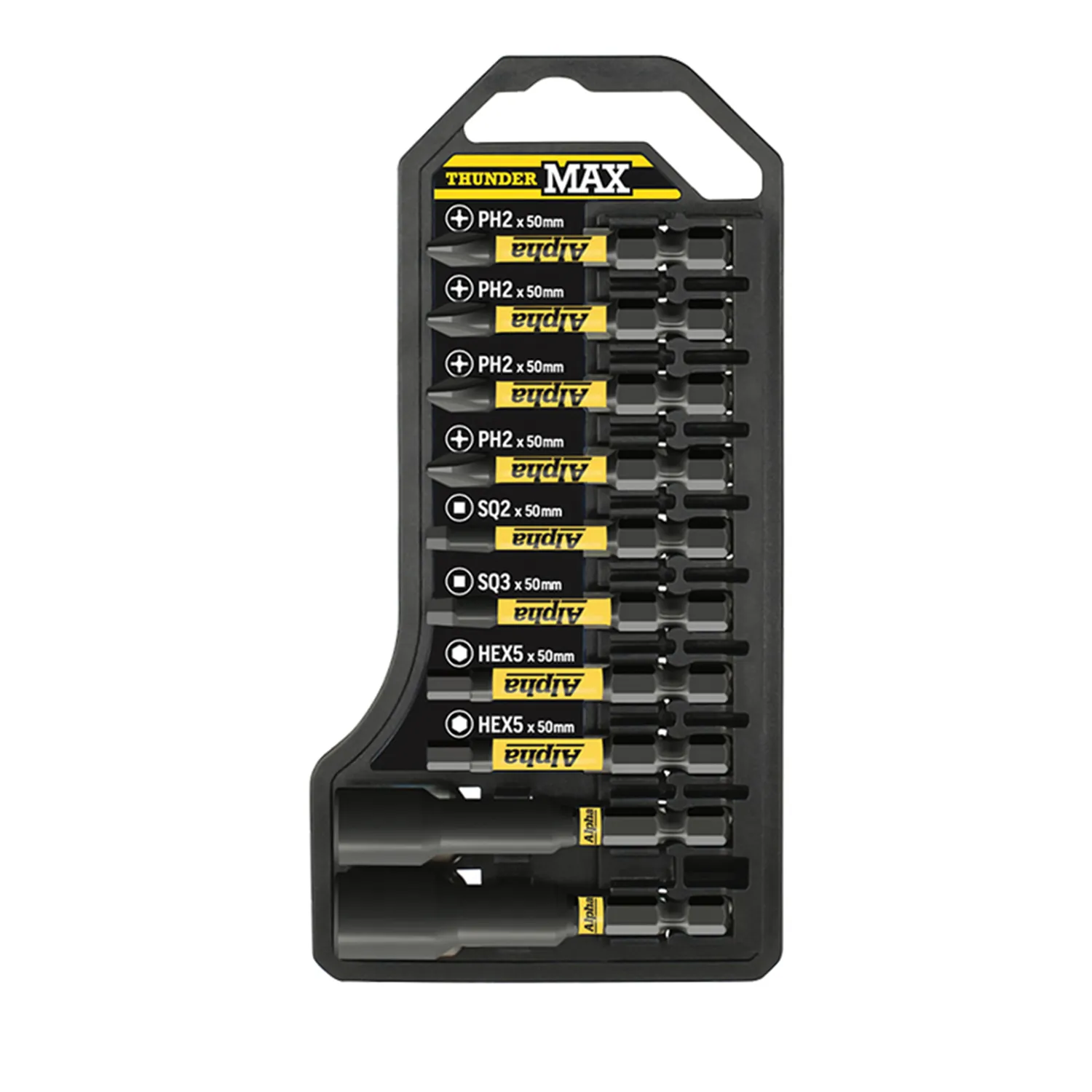 TBS10TM_01_01_4af56accfcf9b07059162b54ccfdc75fba075db1_TBS10TM_0 Alpha ThunderMAX Impact Driver Bit Set 10 Piece