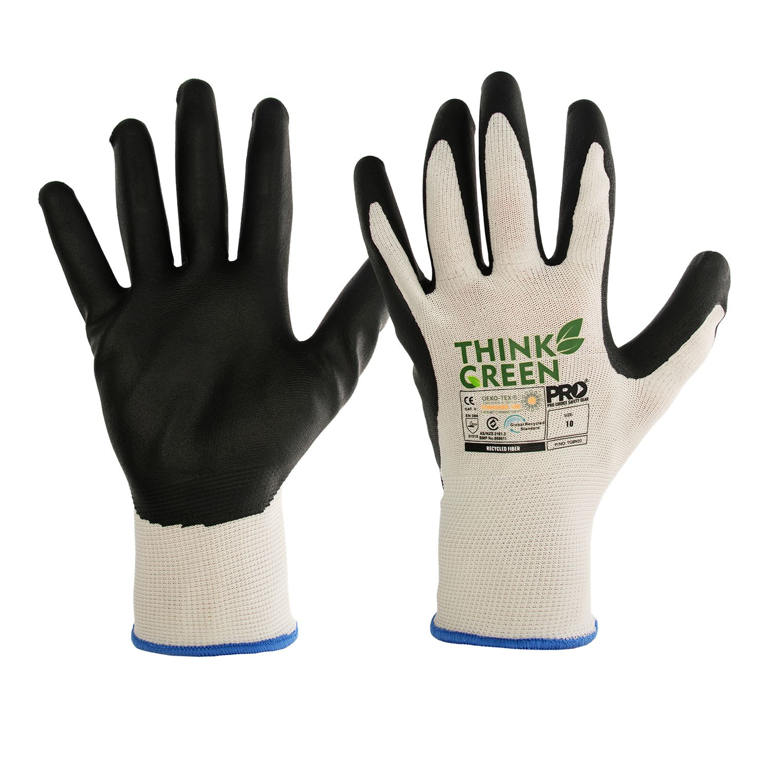 Pro Choice Think Green Nitrile Dip Recycled Gloves Black Bowens