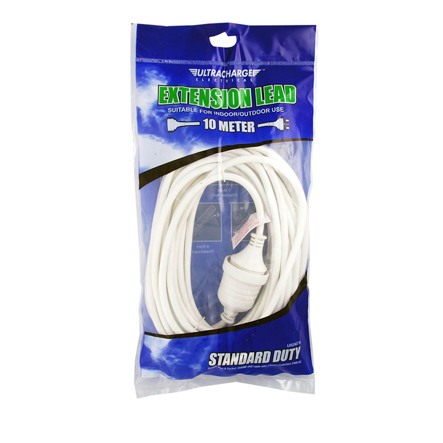 Ultracharge™ 10 Amp Indoor & Outdoor Extension Lead White Bowens