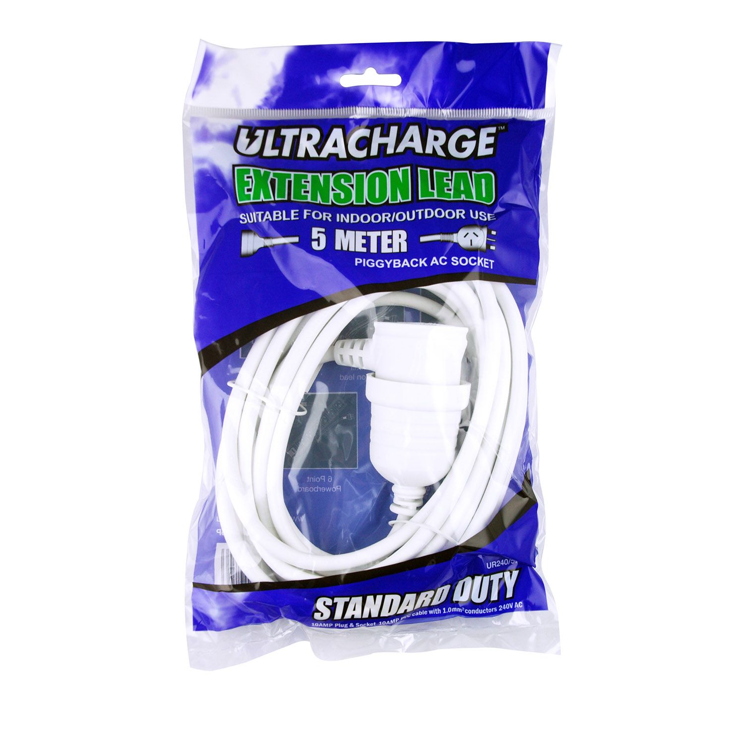 Ultracharge Extension Lead with Piggy Back Plug Bowens