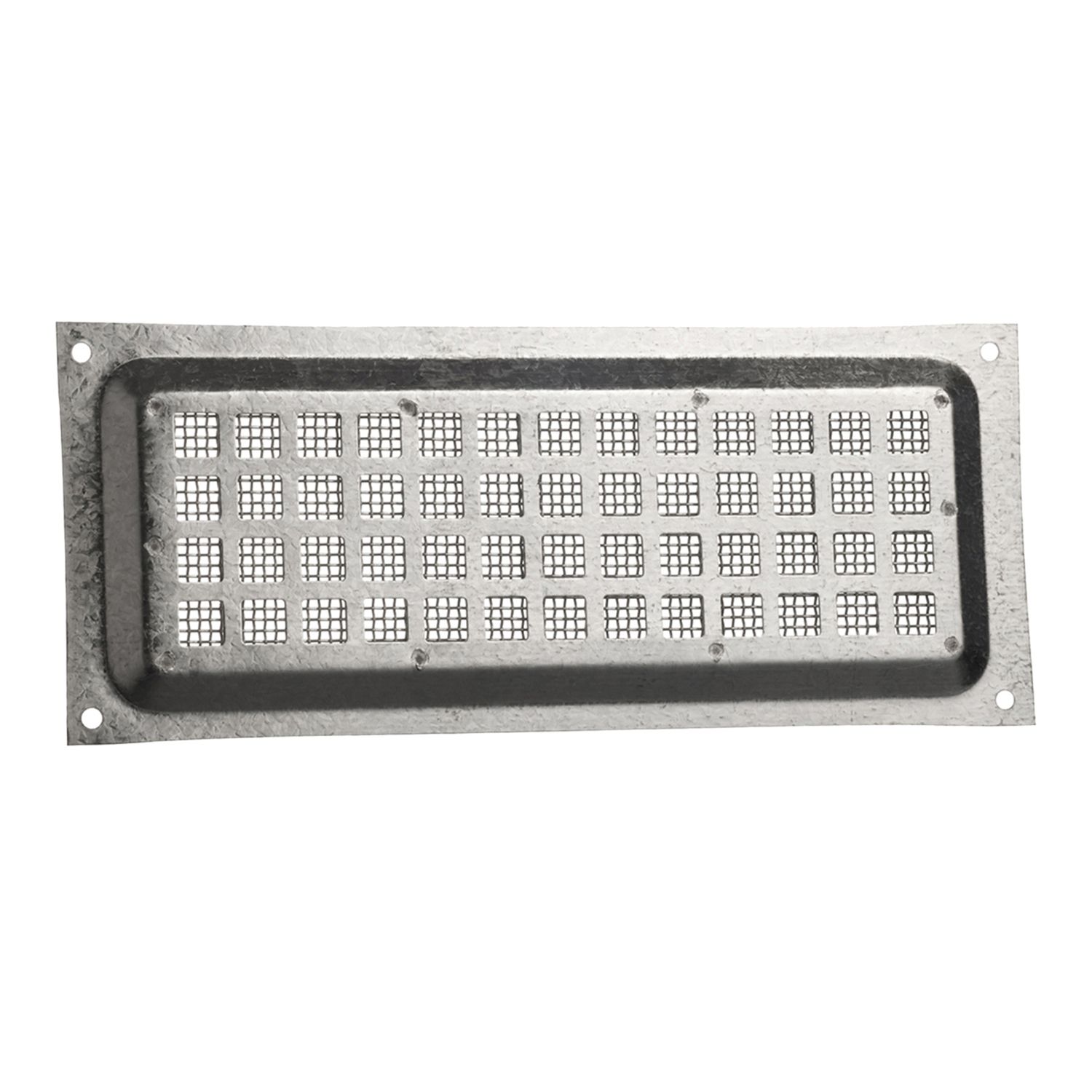 Galvanised Brick Vent Flat Faced with Mesh Bowens